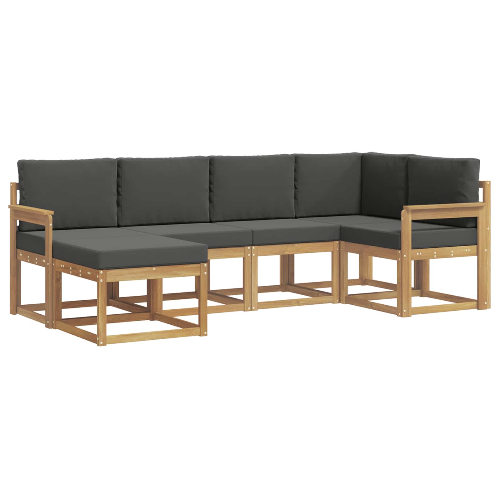 Buiten bankenset 6 pcs Wit en antracietkleurig Polyester is nu te koop bij PeponiXL, paradijselijk wonen!