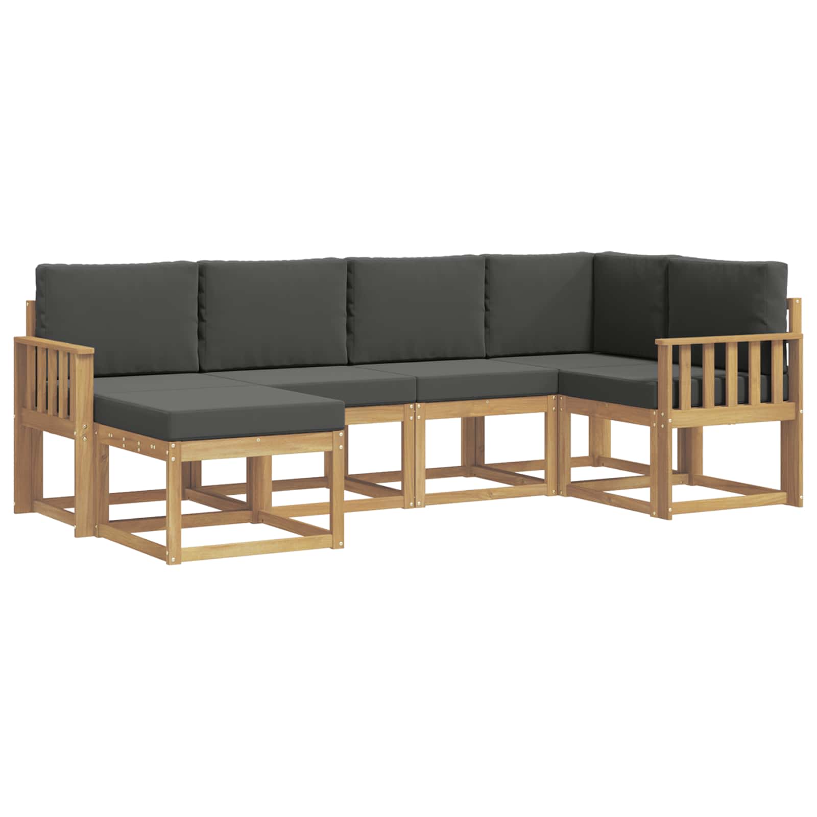 Buiten bankenset 6 pcs Wit en antracietkleurig Polyester is nu te koop bij PeponiXL, paradijselijk wonen!