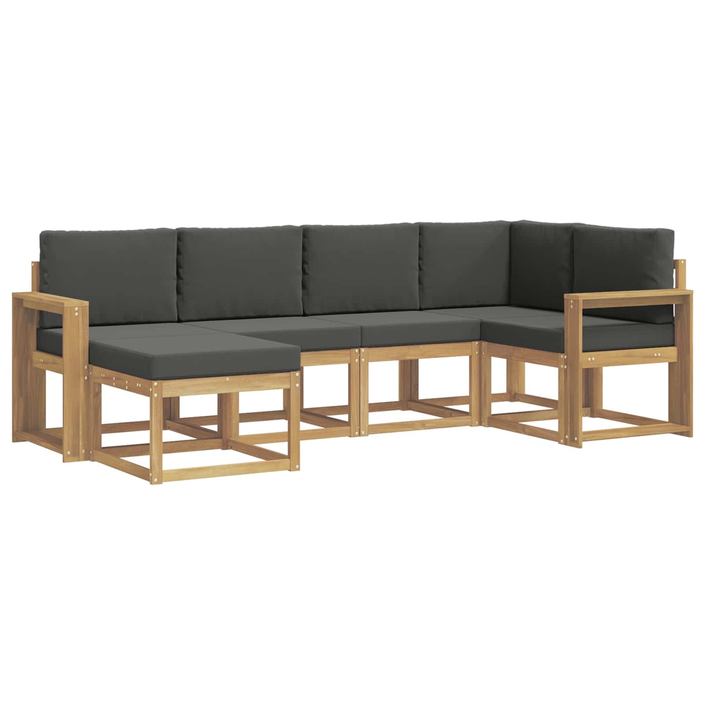 Buiten bankenset 6 pcs Wit en antracietkleurig Polyester is nu te koop bij PeponiXL, paradijselijk wonen!