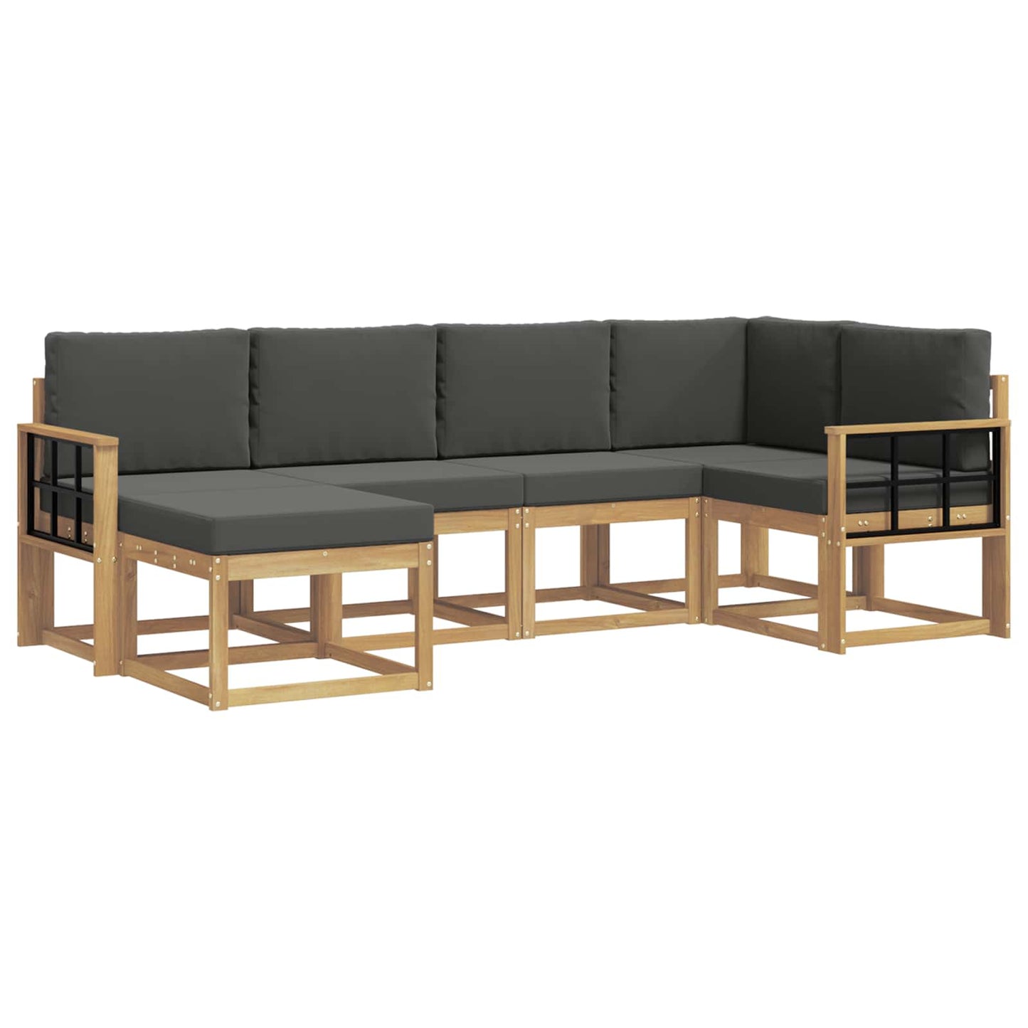 Buiten bankenset 6 pcs Wit en antracietkleurig Polyester is nu te koop bij PeponiXL, paradijselijk wonen!