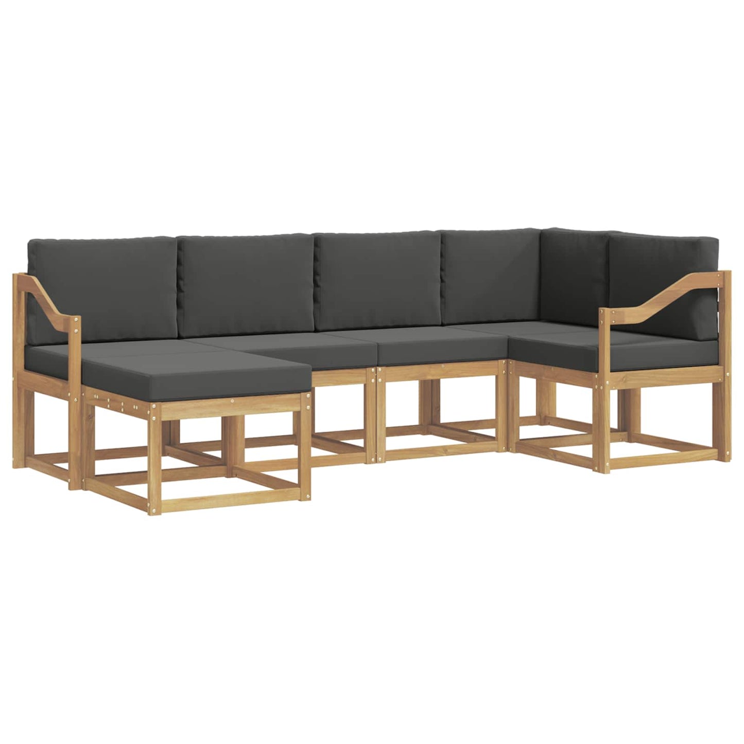 Buiten bankenset 6 pcs Wit en antracietkleurig Polyester is nu te koop bij PeponiXL, paradijselijk wonen!
