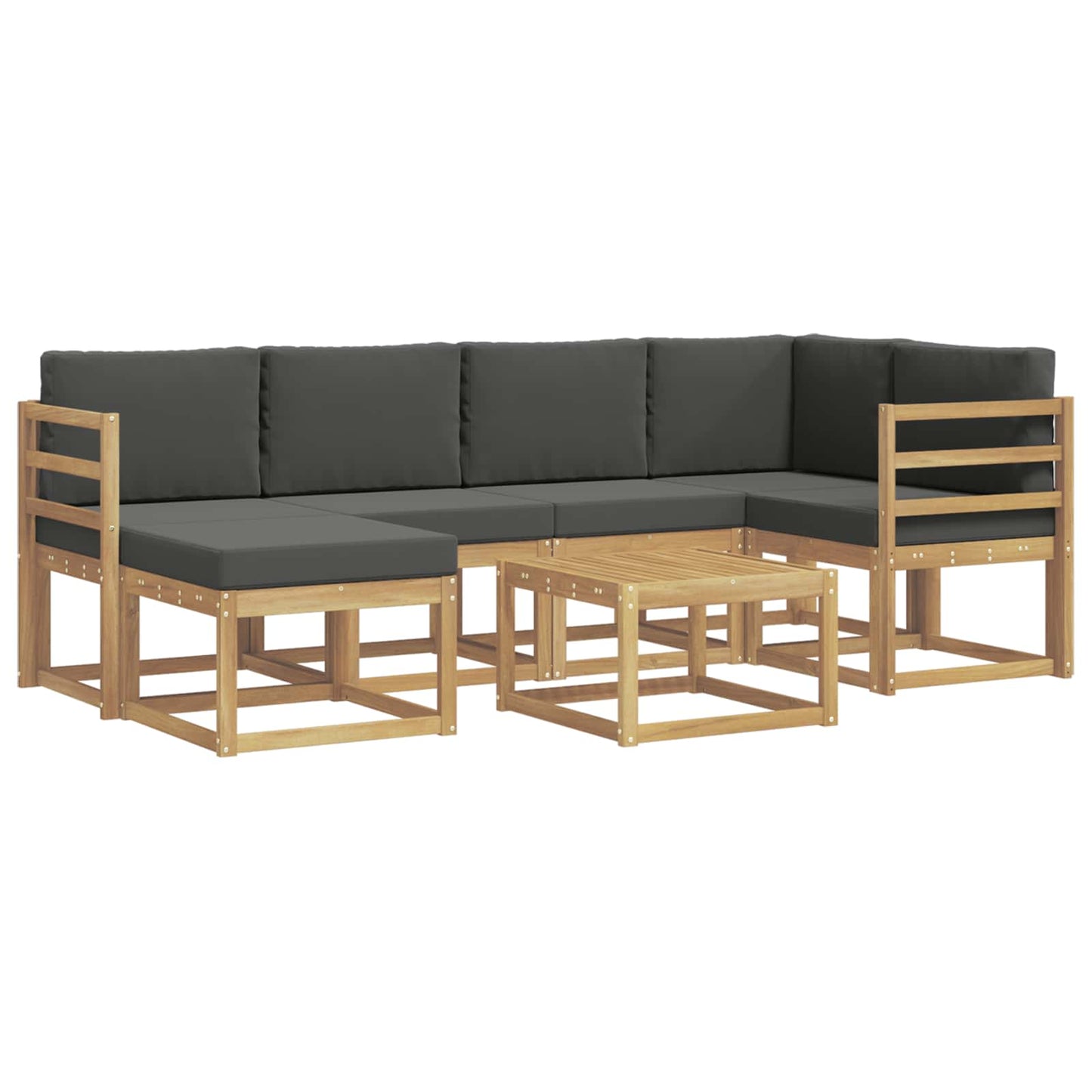 Buiten bankenset met kussen 7 pcs Wit en antracietkleurig is nu te koop bij PeponiXL, paradijselijk wonen!