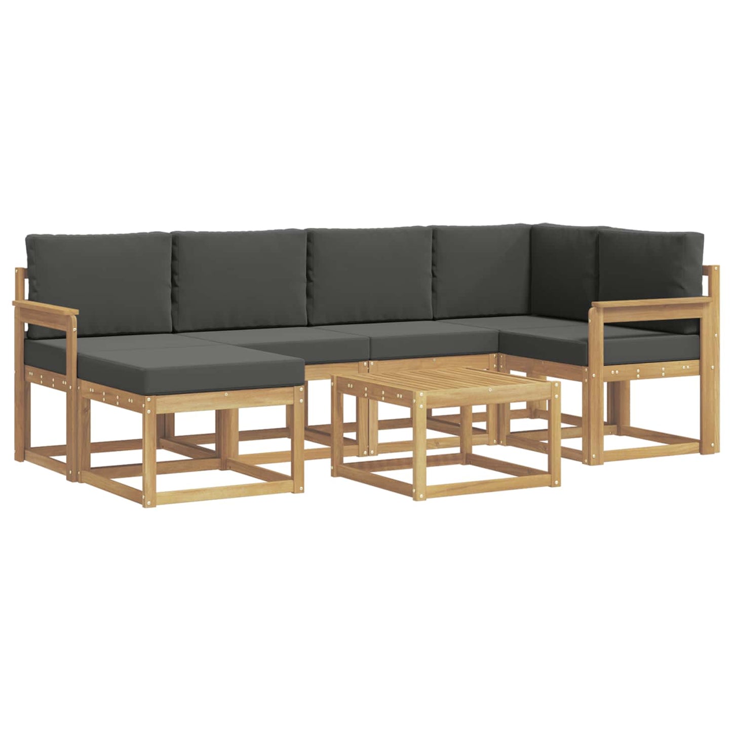 Buiten bankenset met kussen 7 pcs Wit en antracietkleurig is nu te koop bij PeponiXL, paradijselijk wonen!