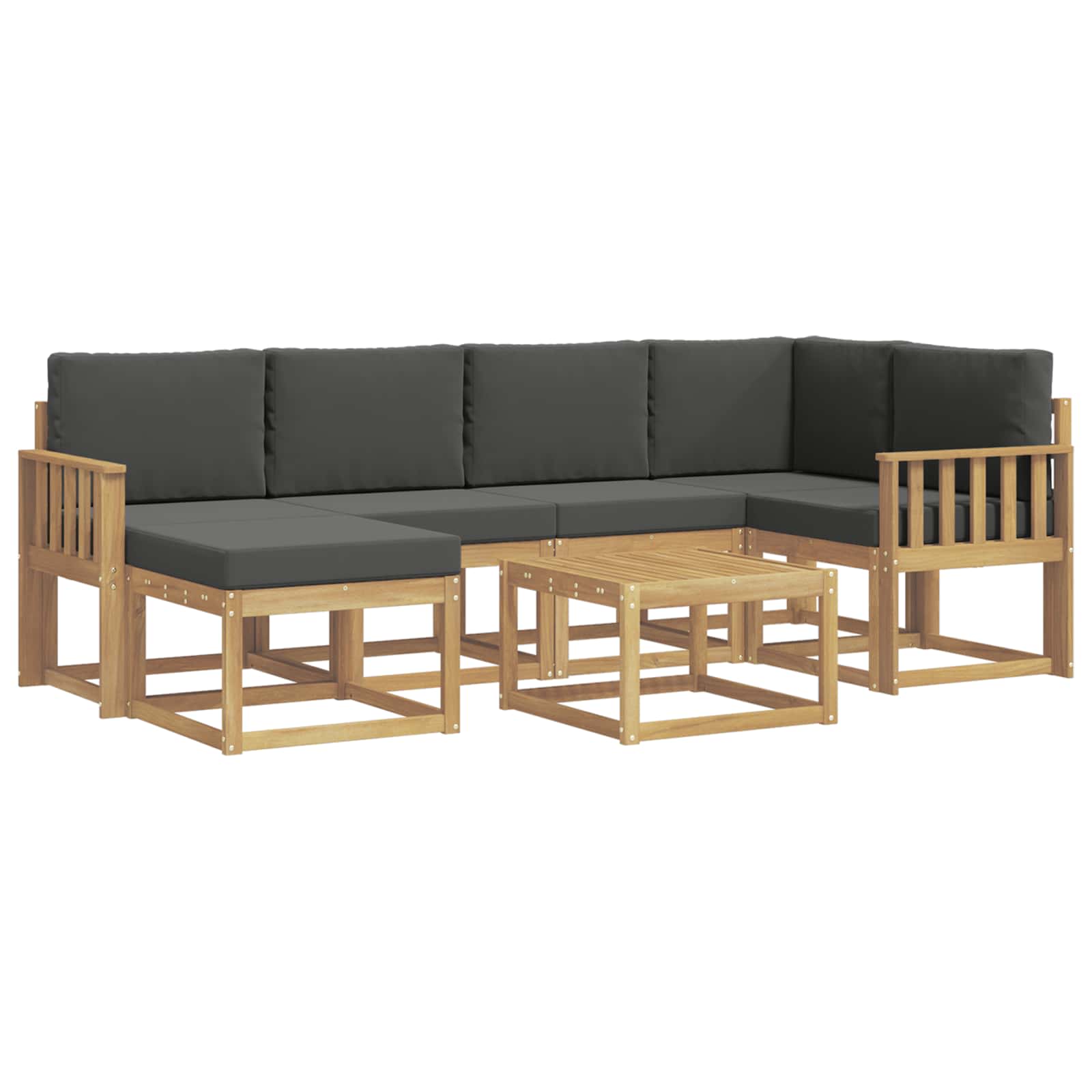 Buiten bankenset met kussen 7 pcs Wit en antracietkleurig is nu te koop bij PeponiXL, paradijselijk wonen!