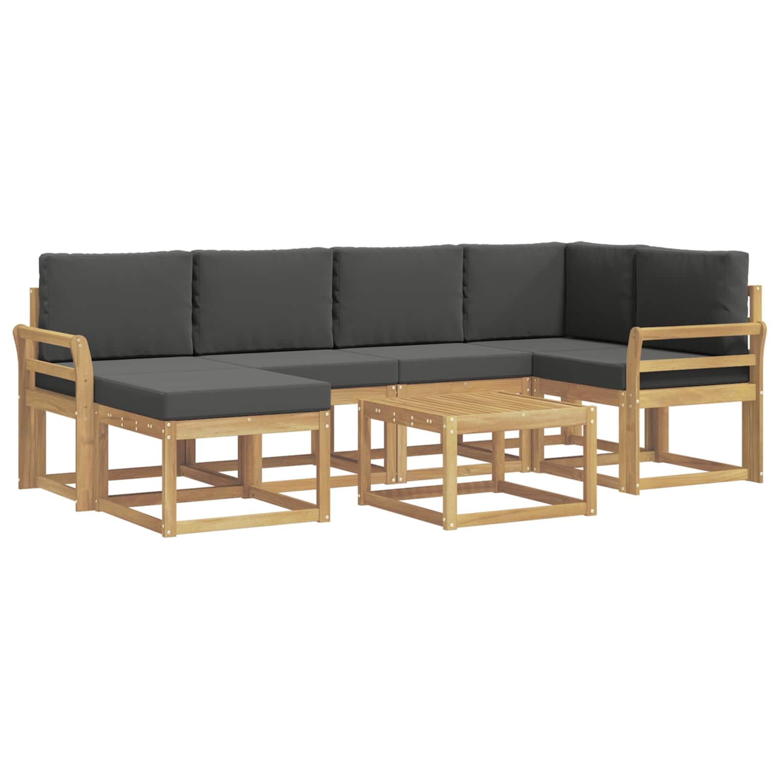 Buiten bankenset met kussen 7 pcs Wit en antracietkleurig is nu te koop bij PeponiXL, paradijselijk wonen!