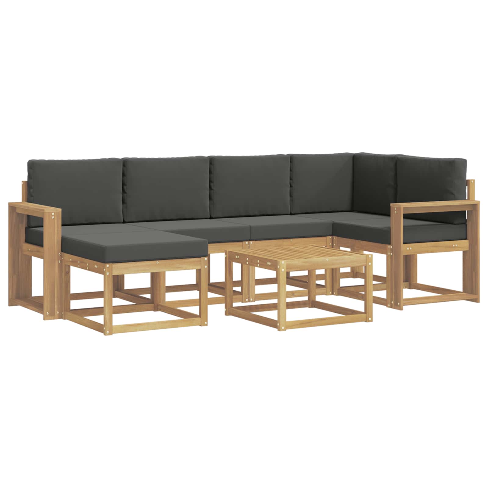 Buiten bankenset met kussen 7 pcs Wit en antracietkleurig is nu te koop bij PeponiXL, paradijselijk wonen!