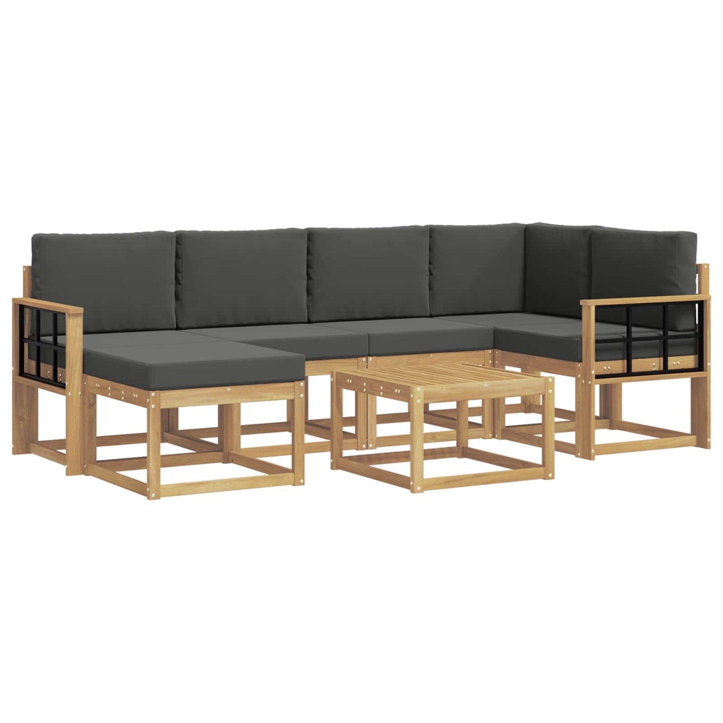 Buiten bankenset met kussen 7 pcs Wit en antracietkleurig is nu te koop bij PeponiXL, paradijselijk wonen!