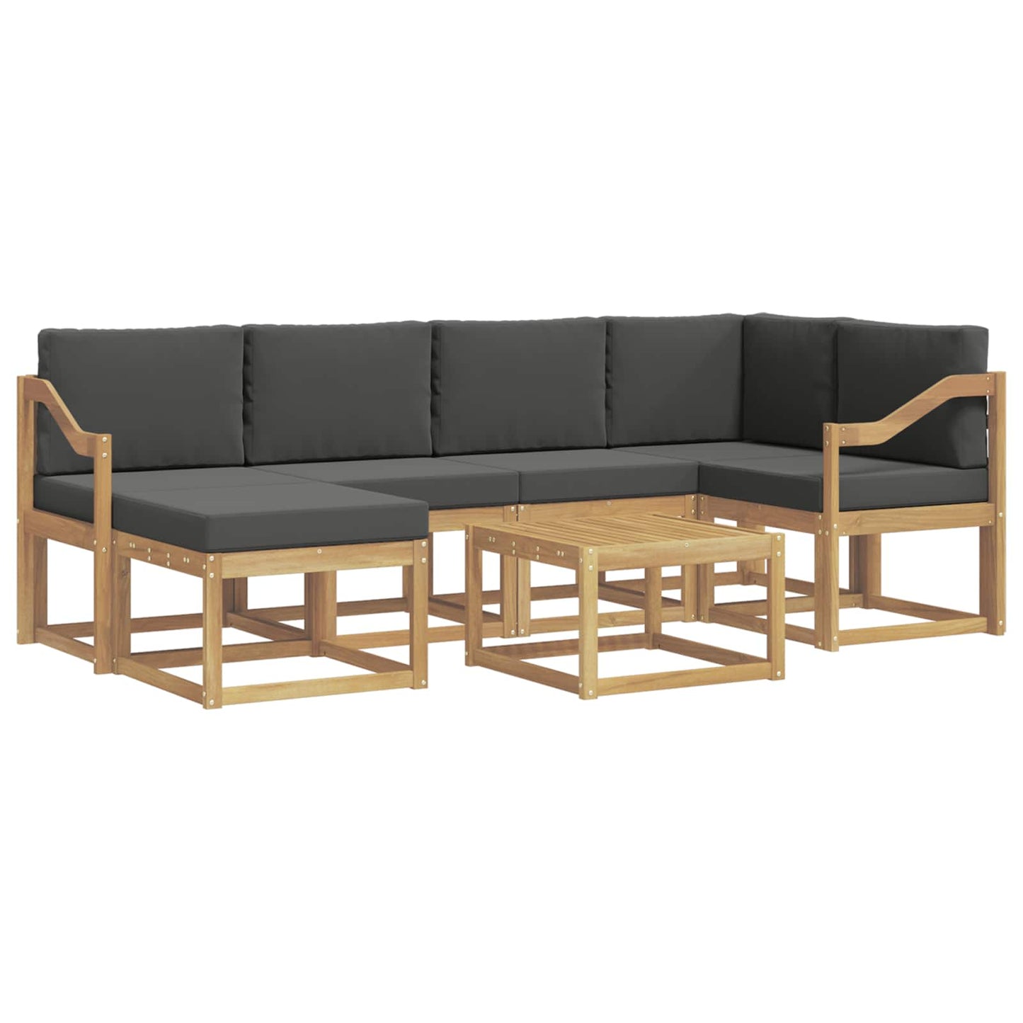 Buiten bankenset met kussen 7 pcs Wit en antracietkleurig is nu te koop bij PeponiXL, paradijselijk wonen!
