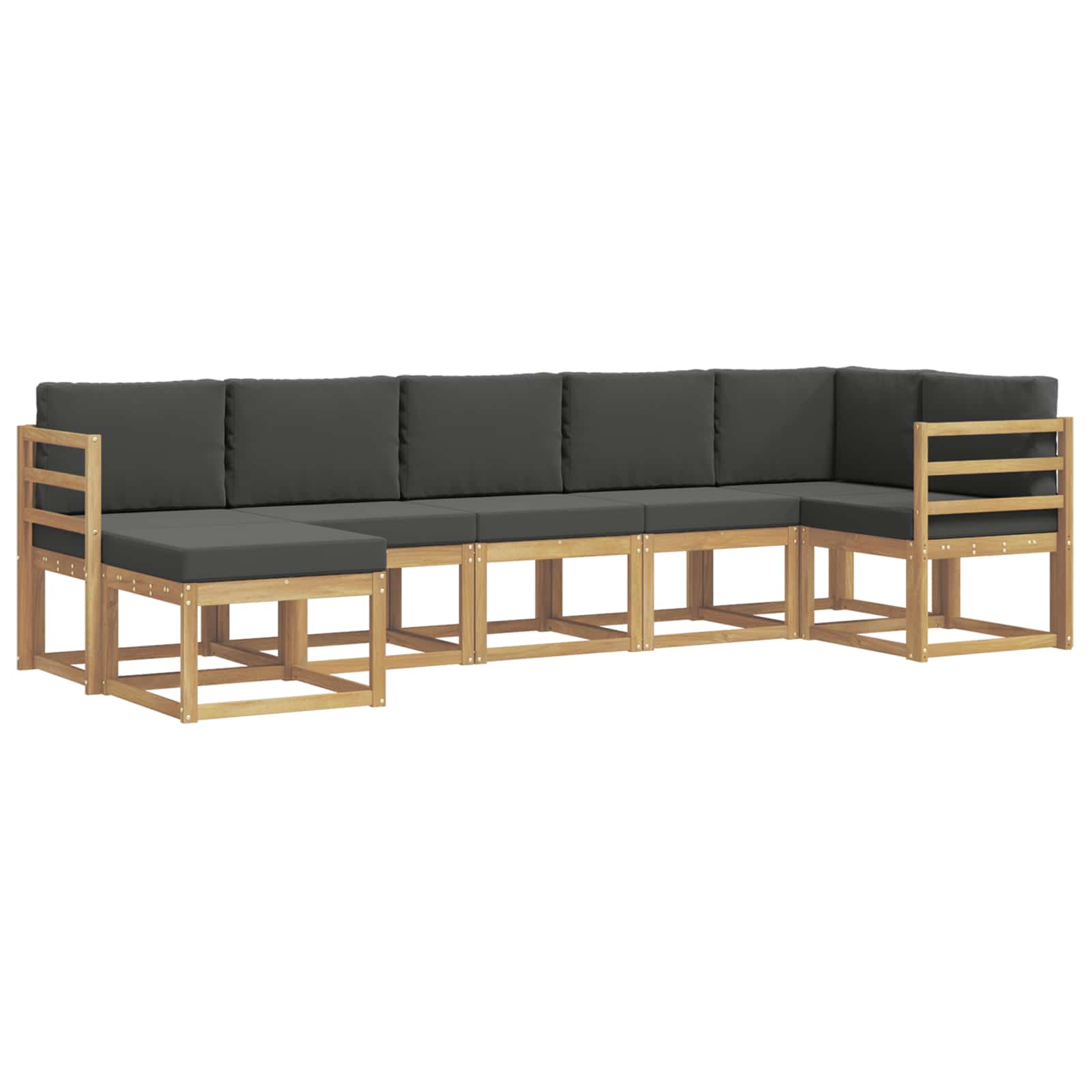Buiten bankenset 7 pcs Wit en antracietkleurig Polyester is nu te koop bij PeponiXL, paradijselijk wonen!
