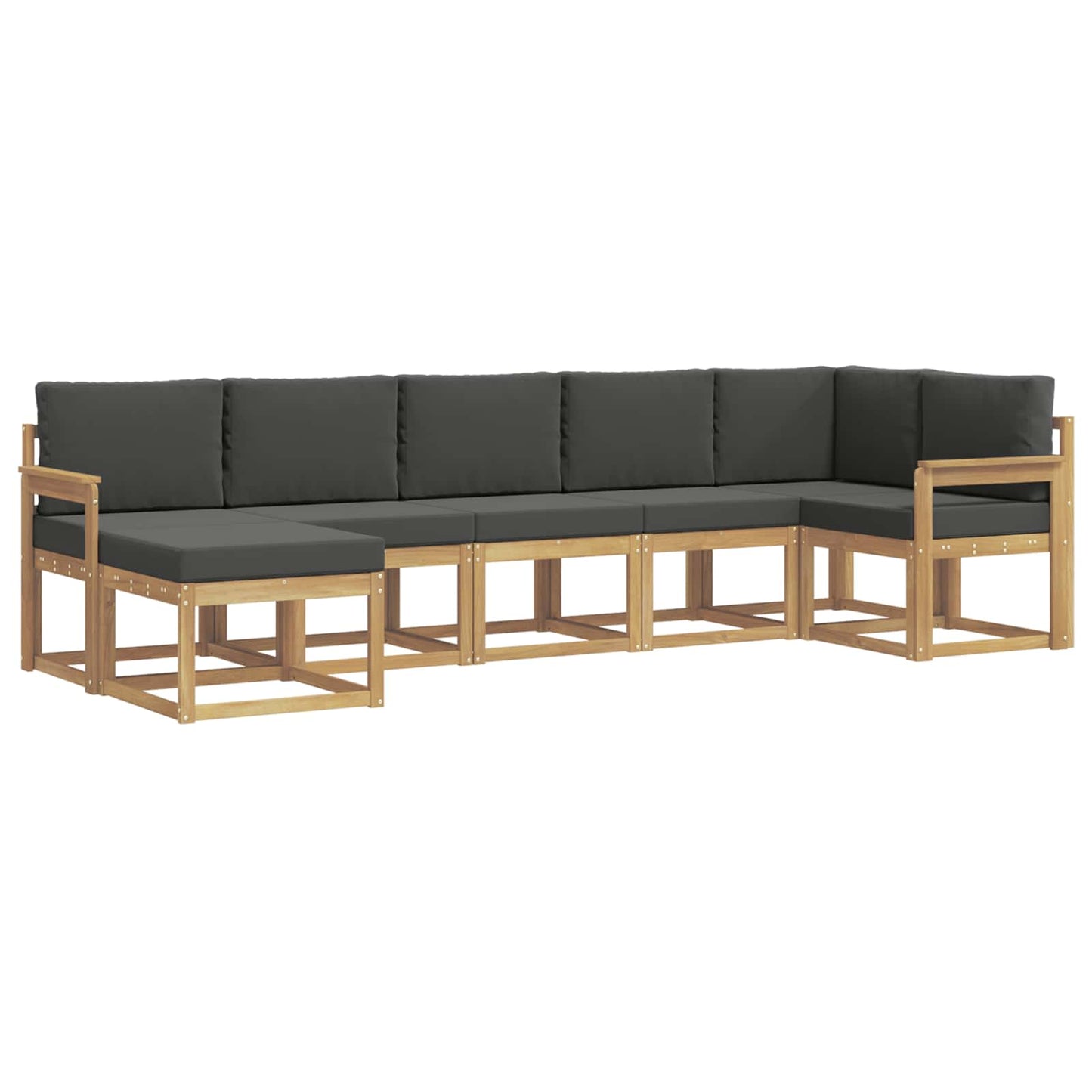 Buiten bankenset 7 pcs Wit en antracietkleurig Polyester is nu te koop bij PeponiXL, paradijselijk wonen!