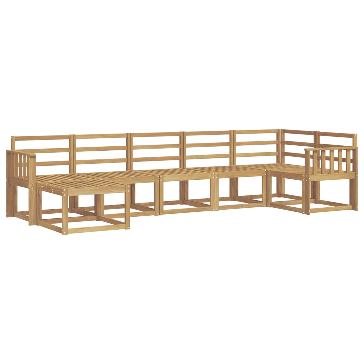 Buiten bankenset 7 pcs Wit Massief Acaciahout