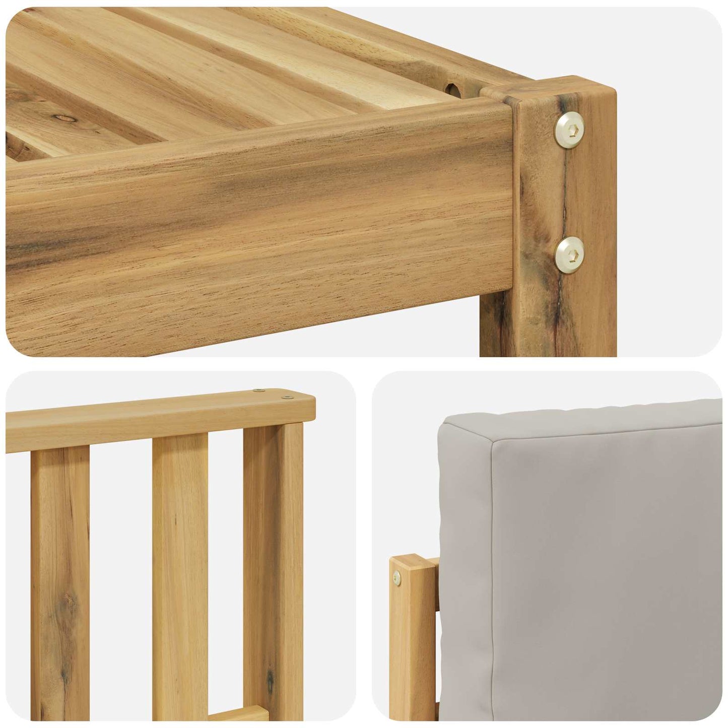 Buiten bankenset met kussen 7 pcs Wit en Lichtgrijs
