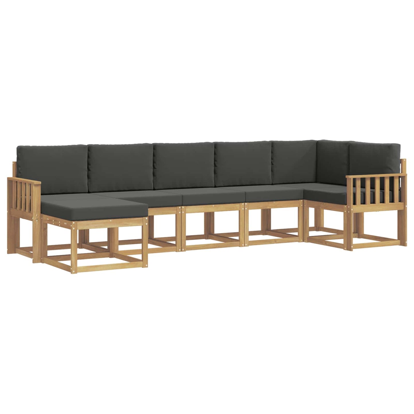 Buiten bankenset 7 pcs Wit en antracietkleurig Polyester is nu te koop bij PeponiXL, paradijselijk wonen!