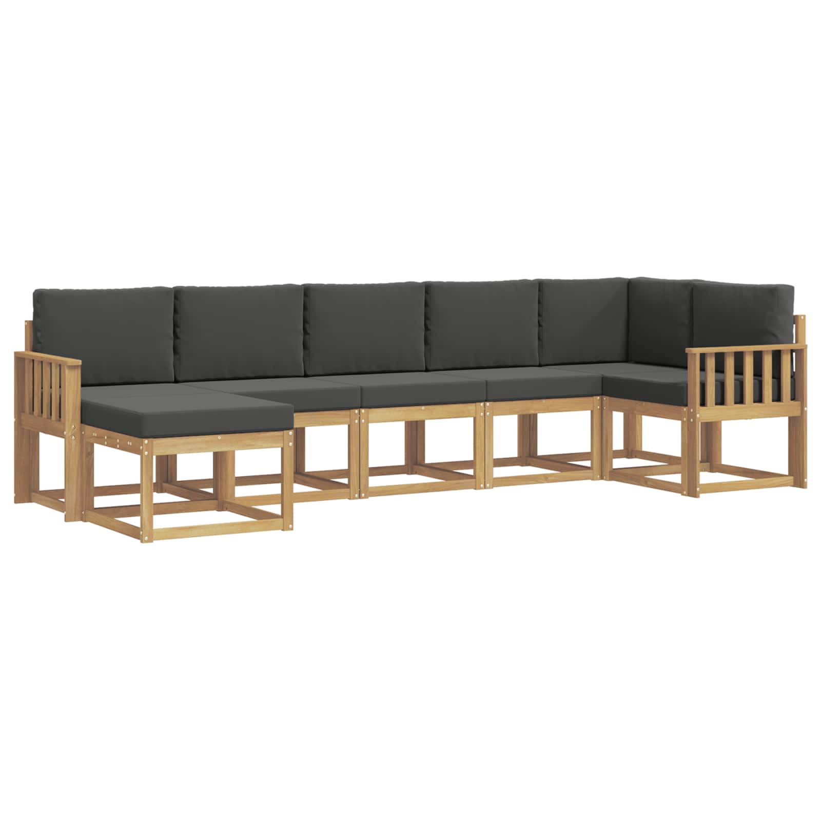 Buiten bankenset 7 pcs Wit en antracietkleurig Polyester is nu te koop bij PeponiXL, paradijselijk wonen!
