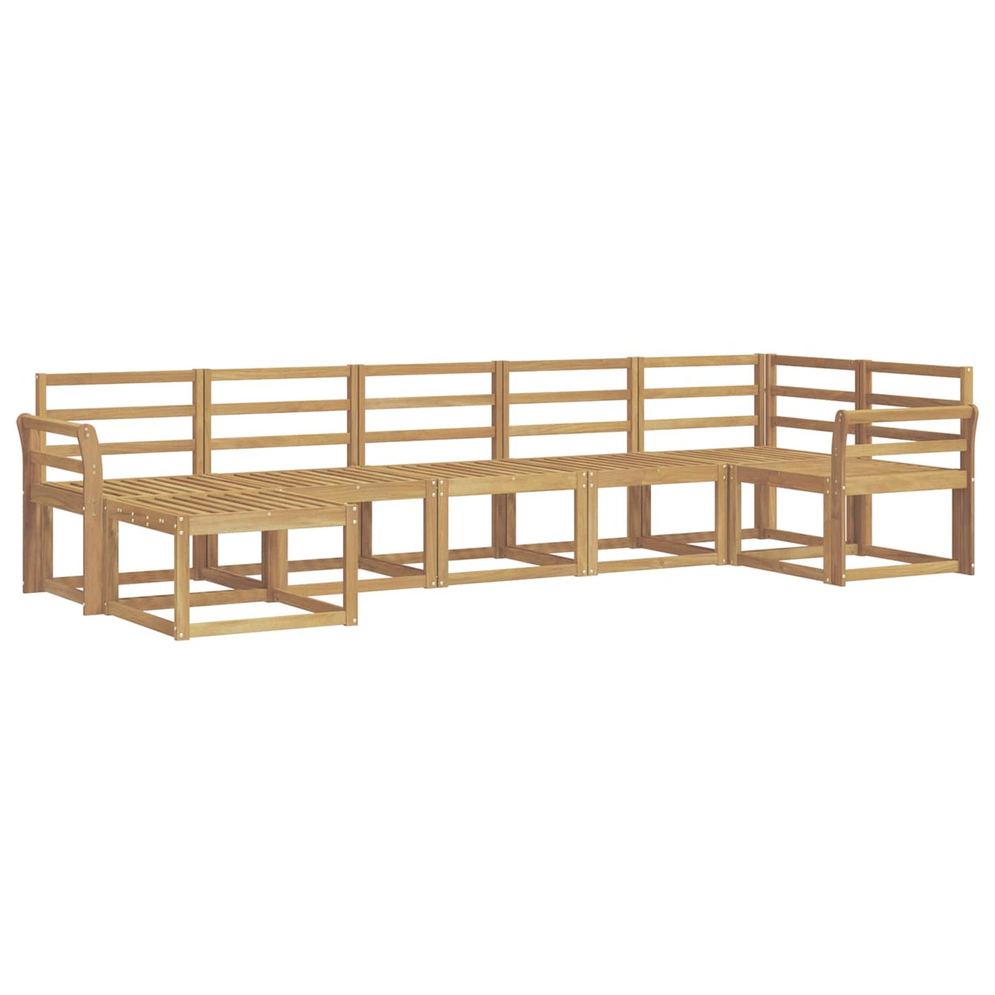 Buiten bankenset 7 pcs Wit Massief Acaciahout