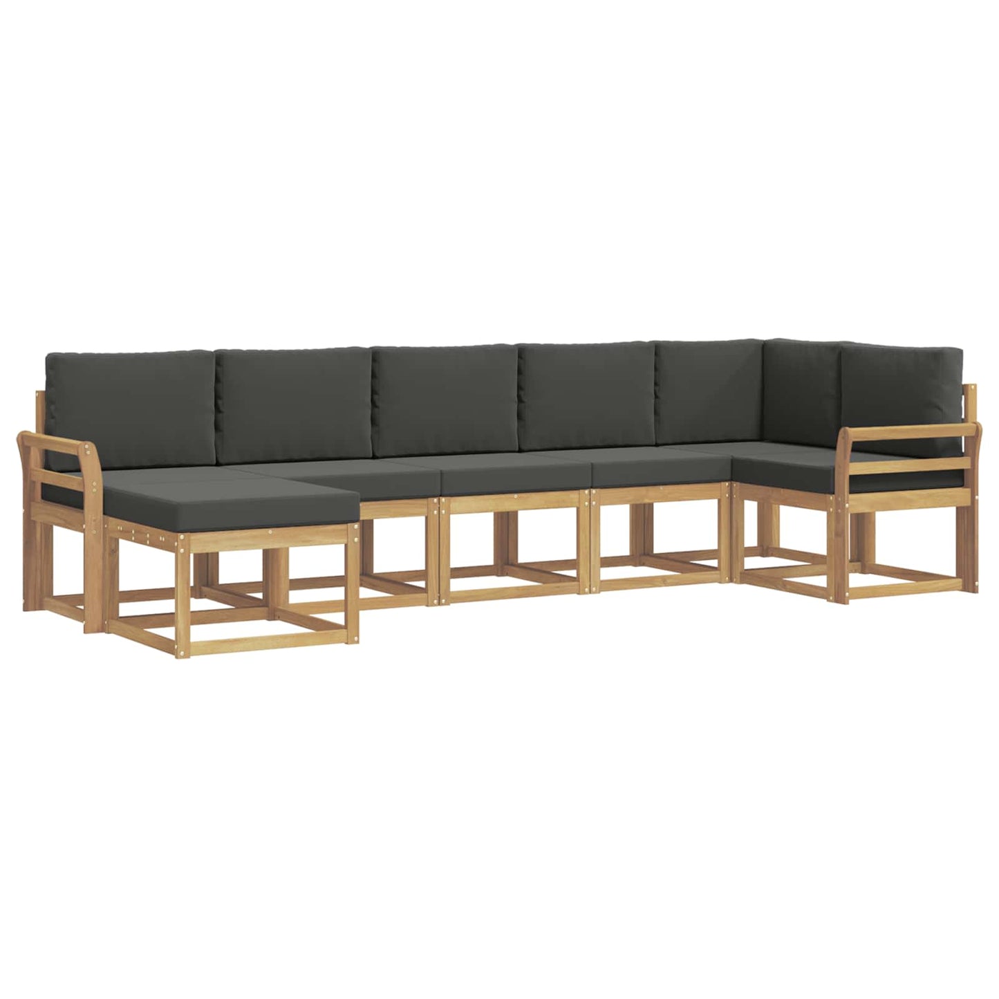 Buiten bankenset 7 pcs Wit en antracietkleurig Polyester is nu te koop bij PeponiXL, paradijselijk wonen!