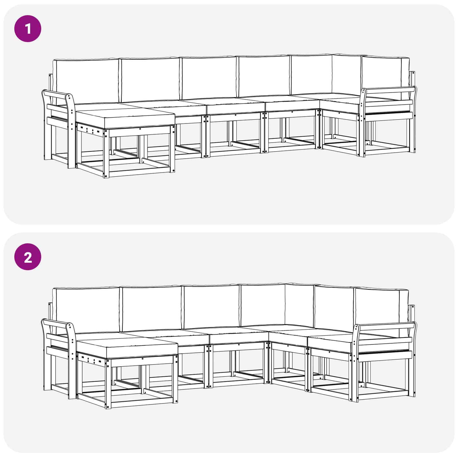 Buiten bankenset 7 pcs Wit en antracietkleurig Polyester is nu te koop bij PeponiXL, paradijselijk wonen!
