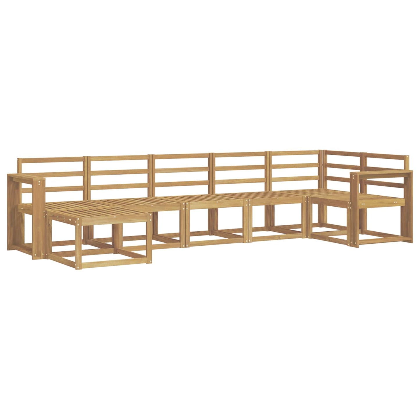 Buiten bankenset 7 pcs Wit Massief Acaciahout