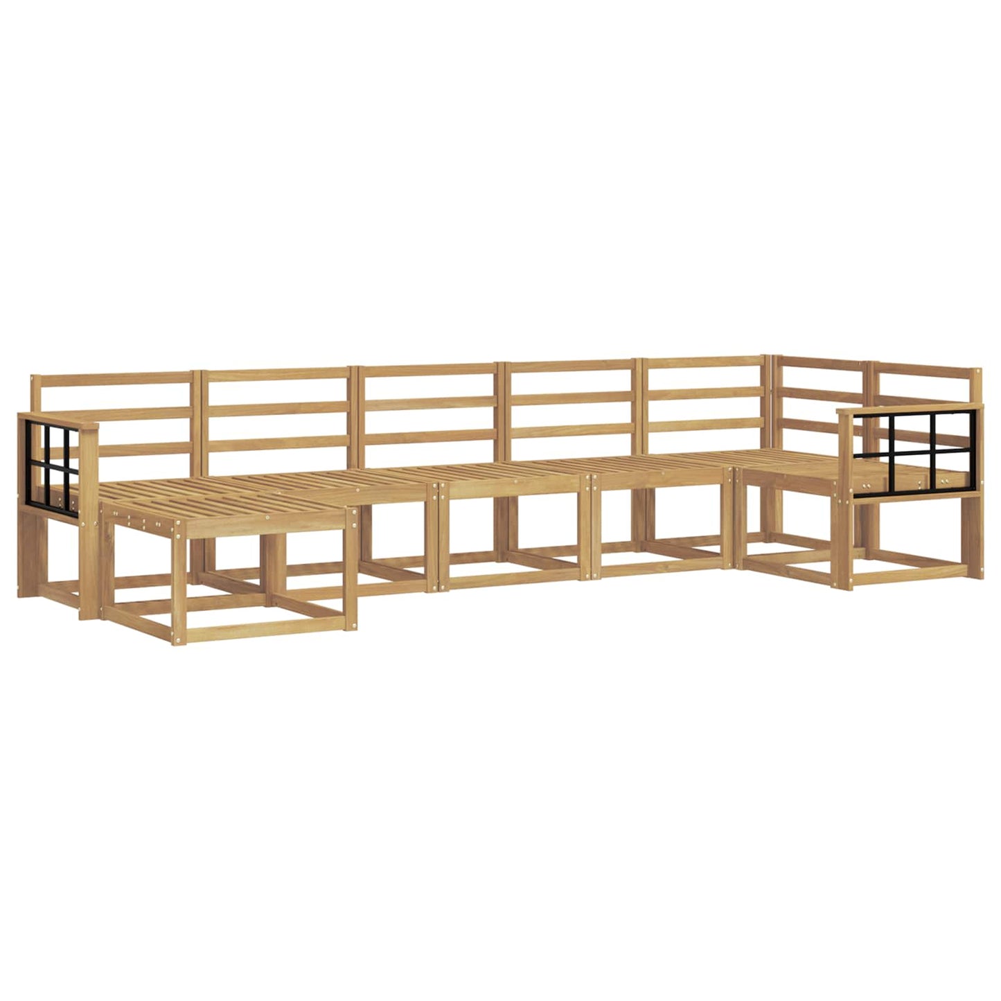 Buiten bankenset 7 pcs Wit Massief Acaciahout