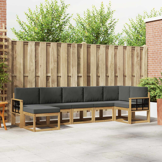 Buiten bankenset 7 pcs Wit en antracietkleurig Polyester is nu te koop bij PeponiXL, paradijselijk wonen!