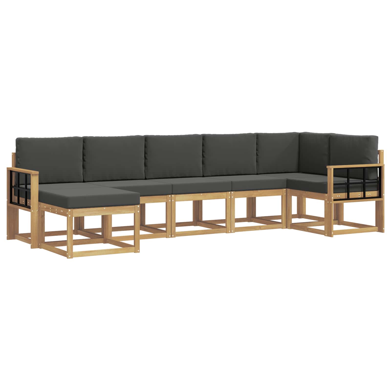 Buiten bankenset 7 pcs Wit en antracietkleurig Polyester is nu te koop bij PeponiXL, paradijselijk wonen!