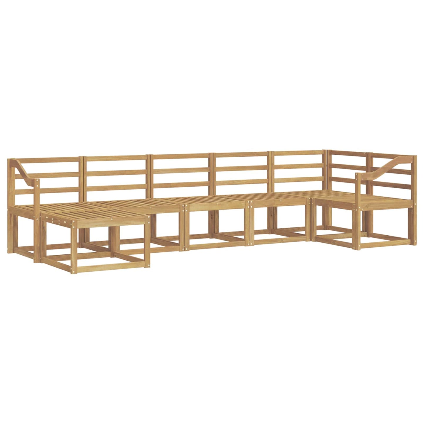 Buiten bankenset 7 pcs Wit Massief Acaciahout