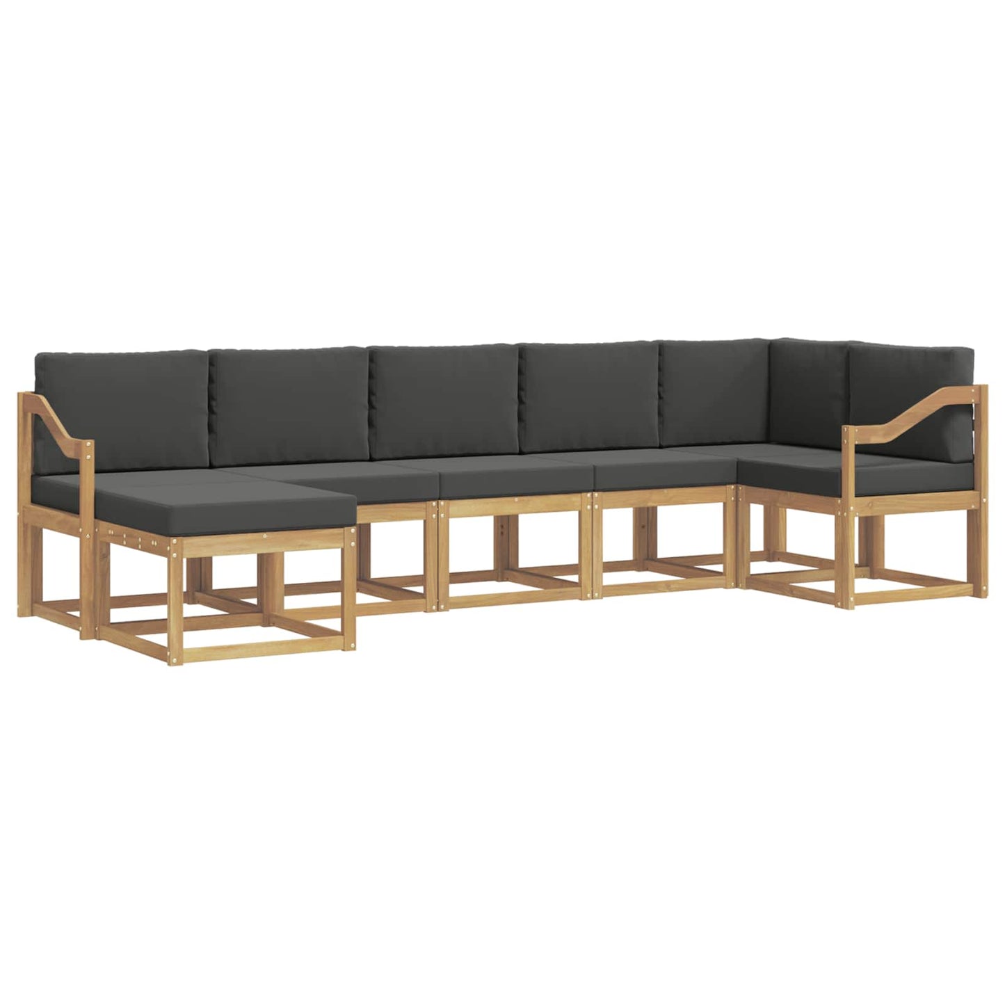 Buiten bankenset 7 pcs Wit en antracietkleurig Polyester is nu te koop bij PeponiXL, paradijselijk wonen!