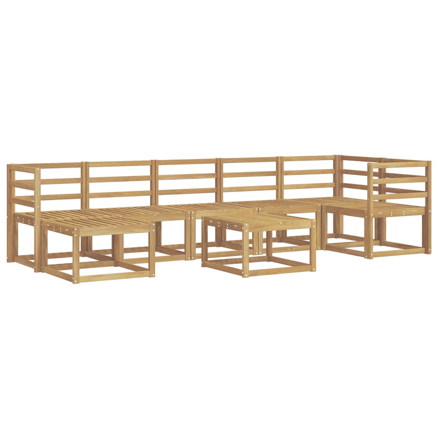 Buiten bankenset 8 pcs Wit Massief Acaciahout
