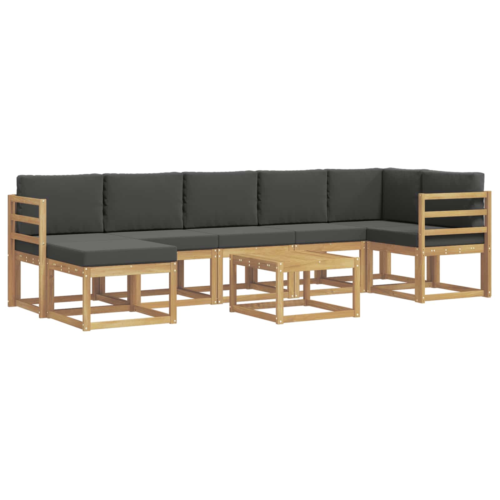 Buiten bankenset 8 pcs Wit en antracietkleurig Polyester is nu te koop bij PeponiXL, paradijselijk wonen!