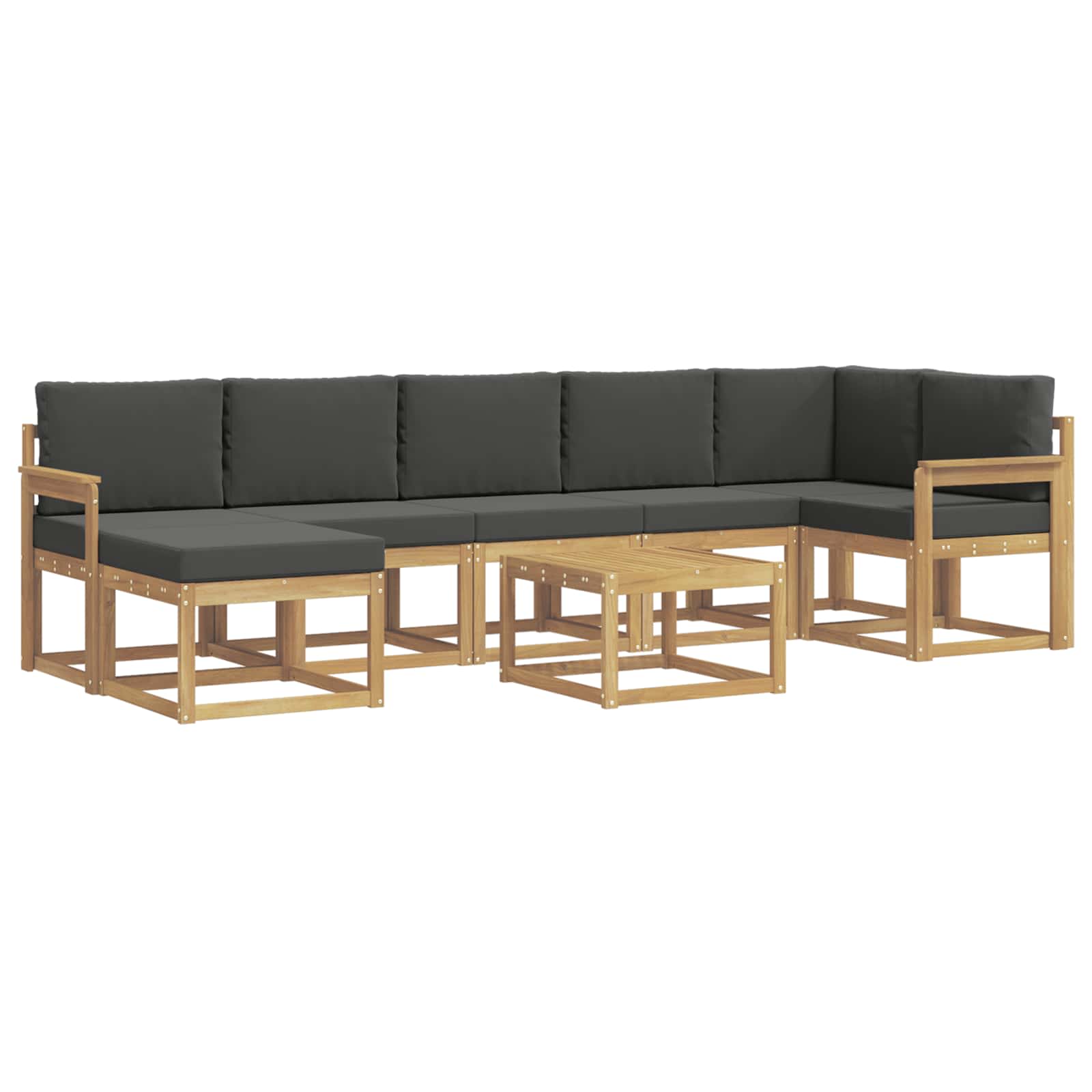 Buiten bankenset 8 pcs Wit en antracietkleurig Polyester is nu te koop bij PeponiXL, paradijselijk wonen!