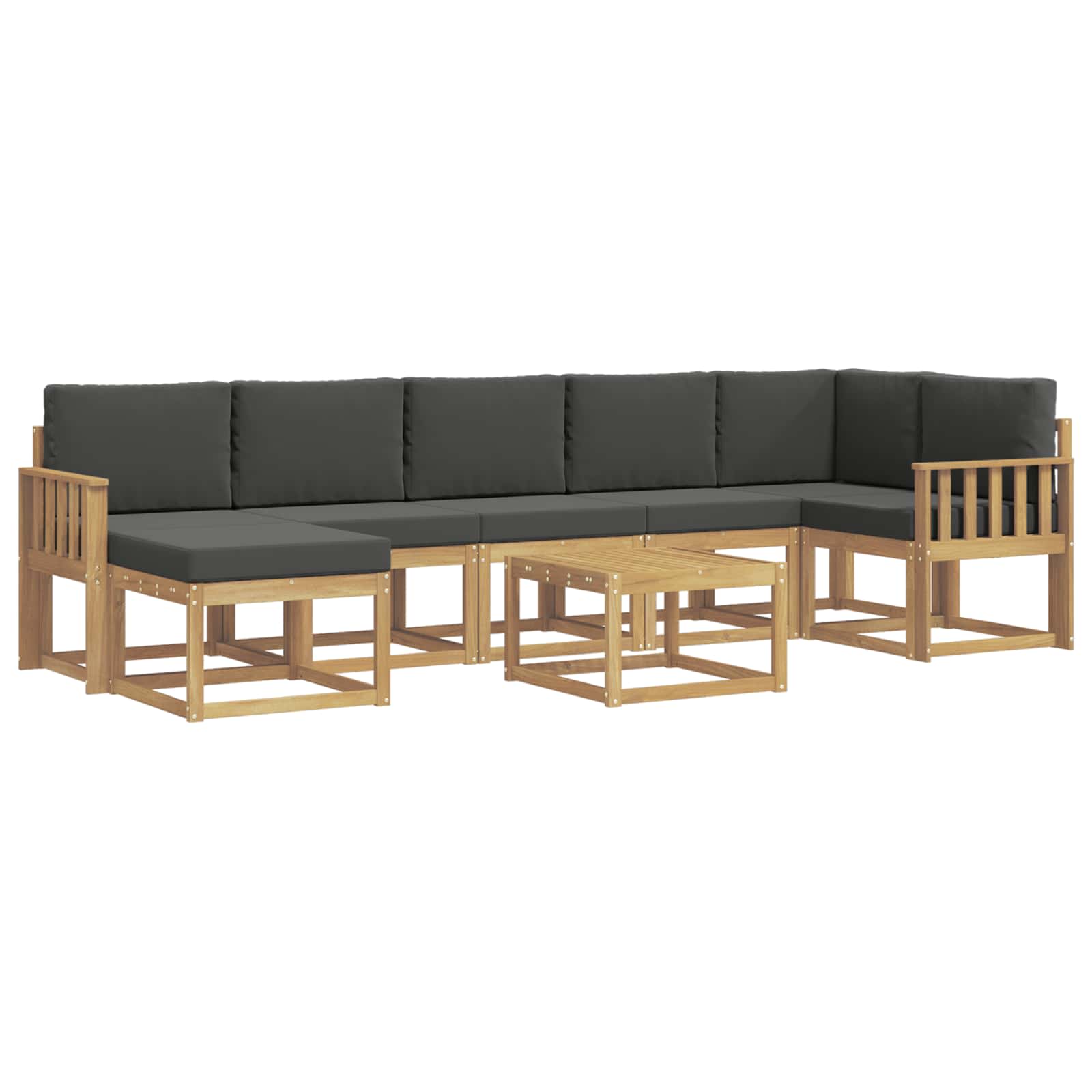 Buiten bankenset 8 pcs Wit en antracietkleurig Polyester is nu te koop bij PeponiXL, paradijselijk wonen!