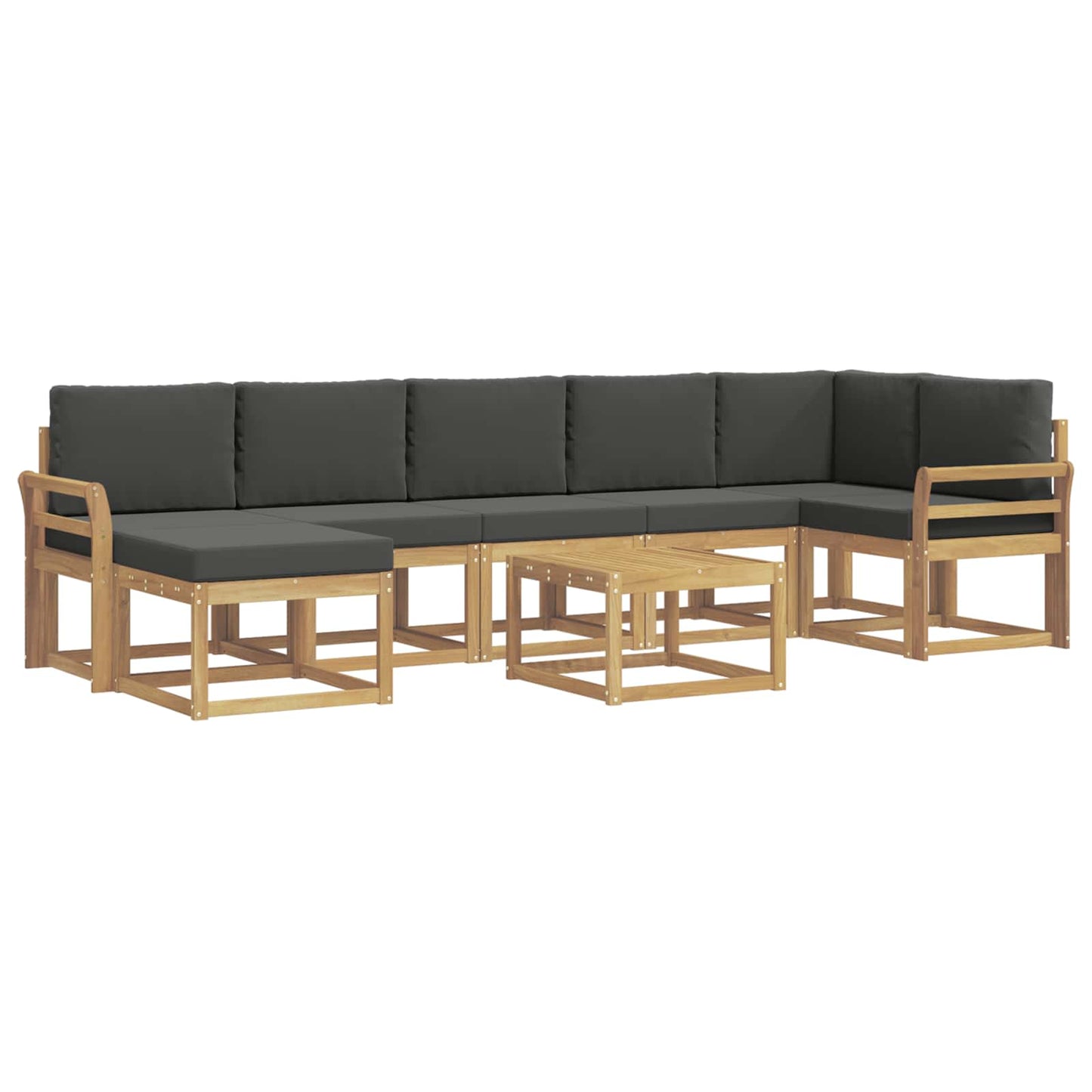 Buiten bankenset 8 pcs Wit en antracietkleurig Polyester is nu te koop bij PeponiXL, paradijselijk wonen!