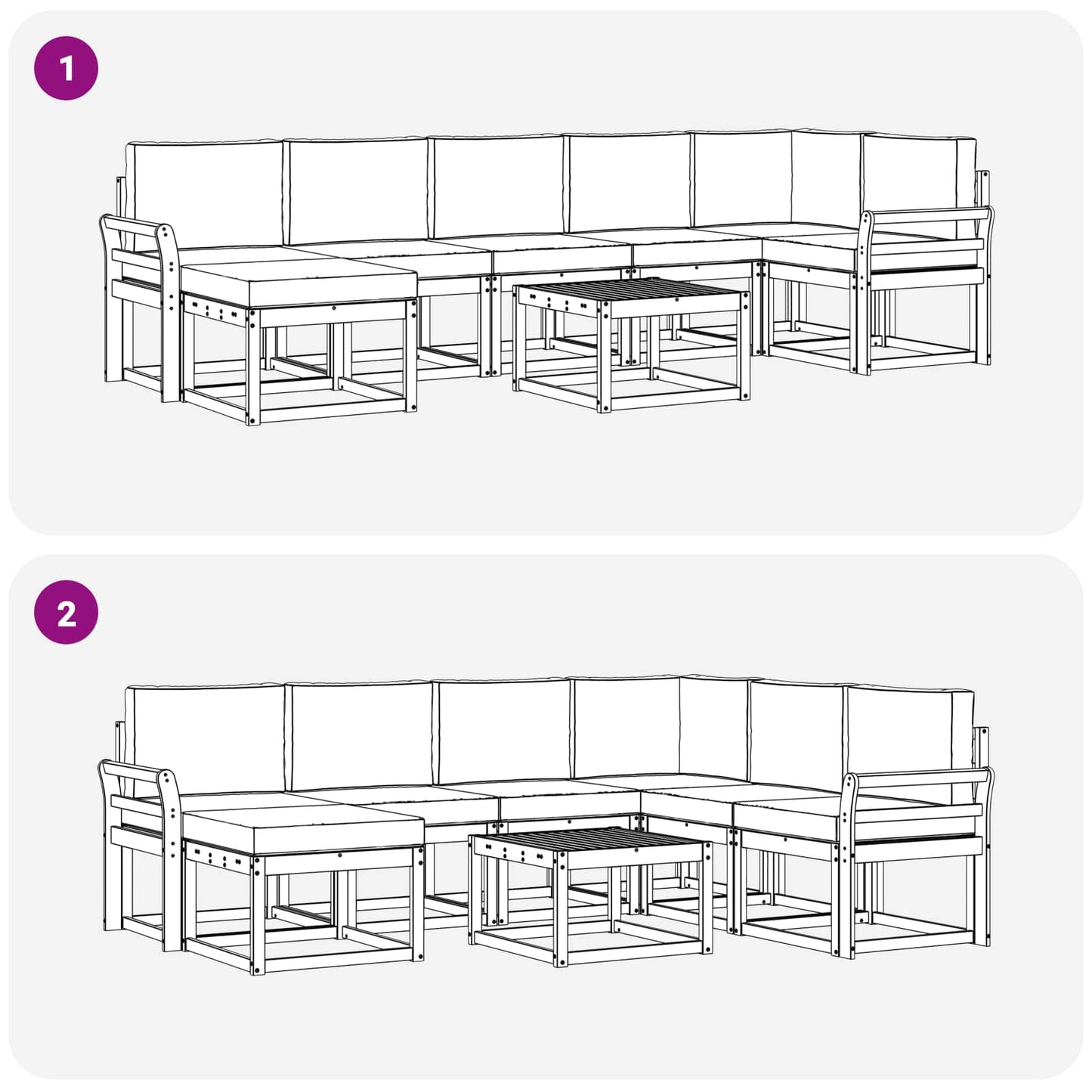 Buiten bankenset 8 pcs Wit en antracietkleurig Polyester is nu te koop bij PeponiXL, paradijselijk wonen!