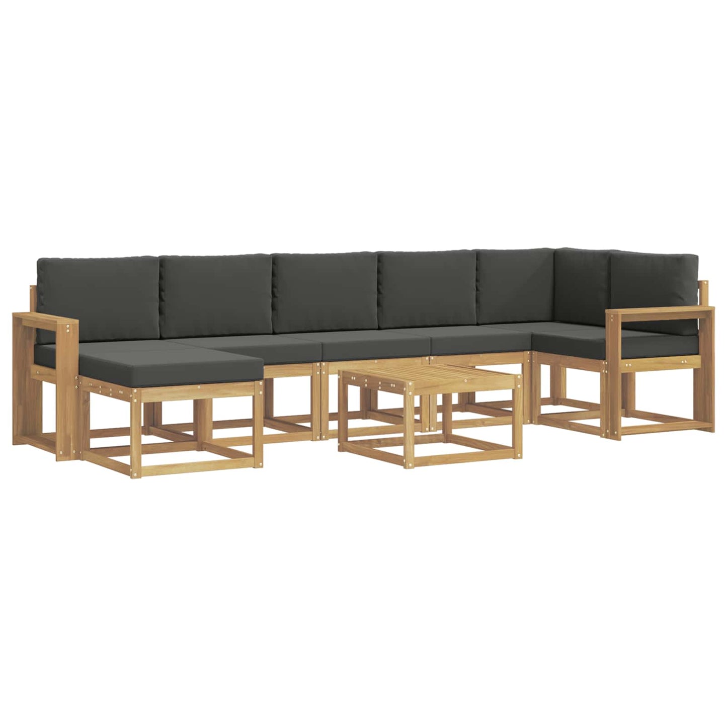 Buiten bankenset 8 pcs Wit en antracietkleurig Polyester is nu te koop bij PeponiXL, paradijselijk wonen!