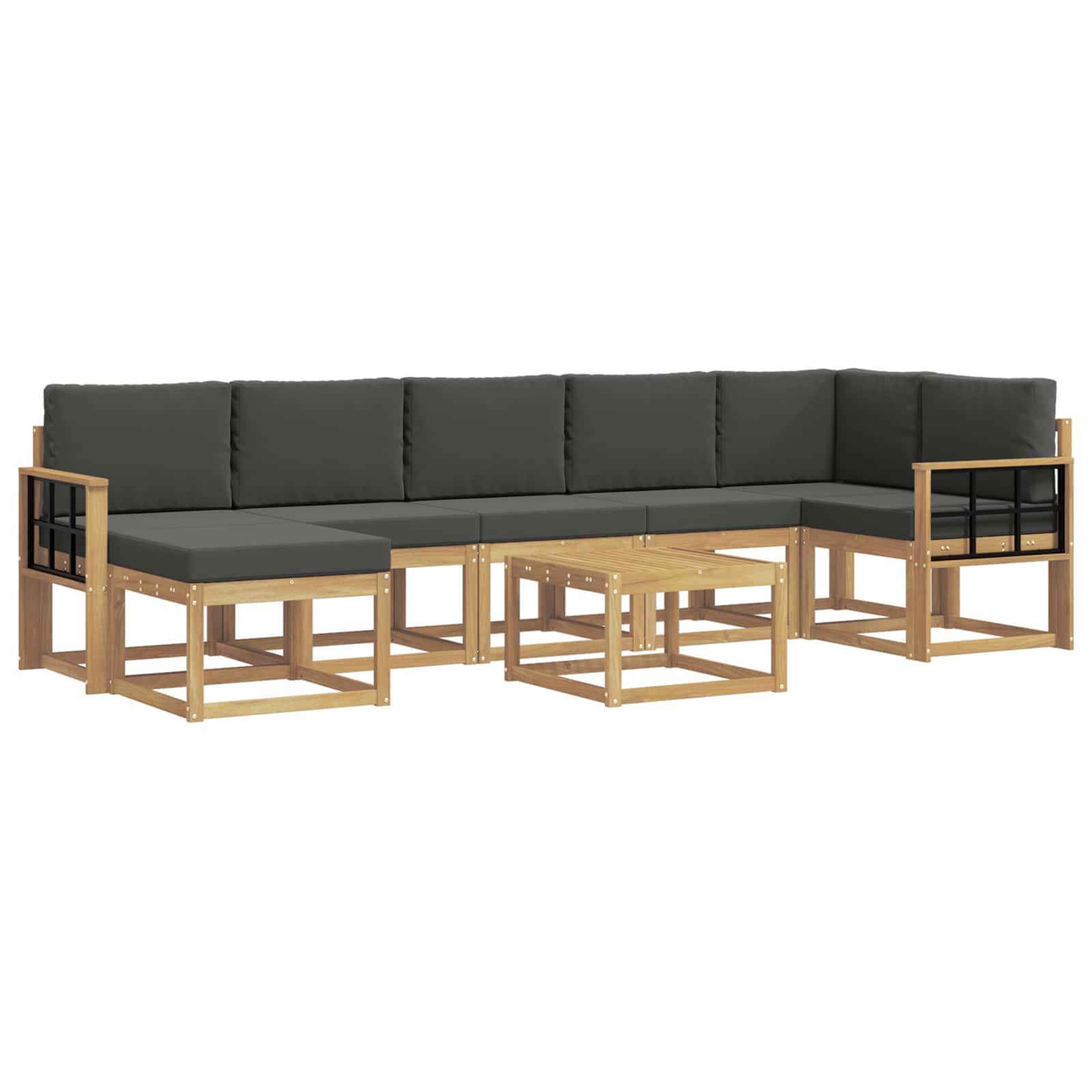 Buiten bankenset 8 pcs Wit en antracietkleurig Polyester is nu te koop bij PeponiXL, paradijselijk wonen!