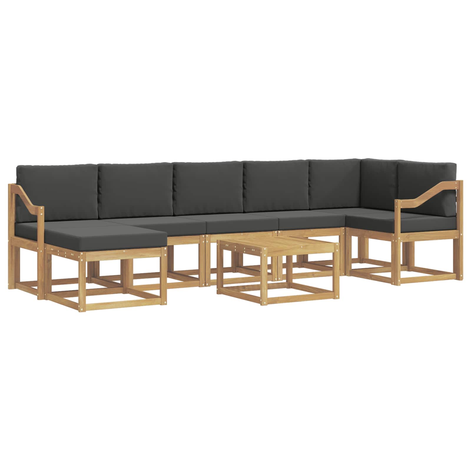 Buiten bankenset 8 pcs Wit en antracietkleurig Polyester is nu te koop bij PeponiXL, paradijselijk wonen!