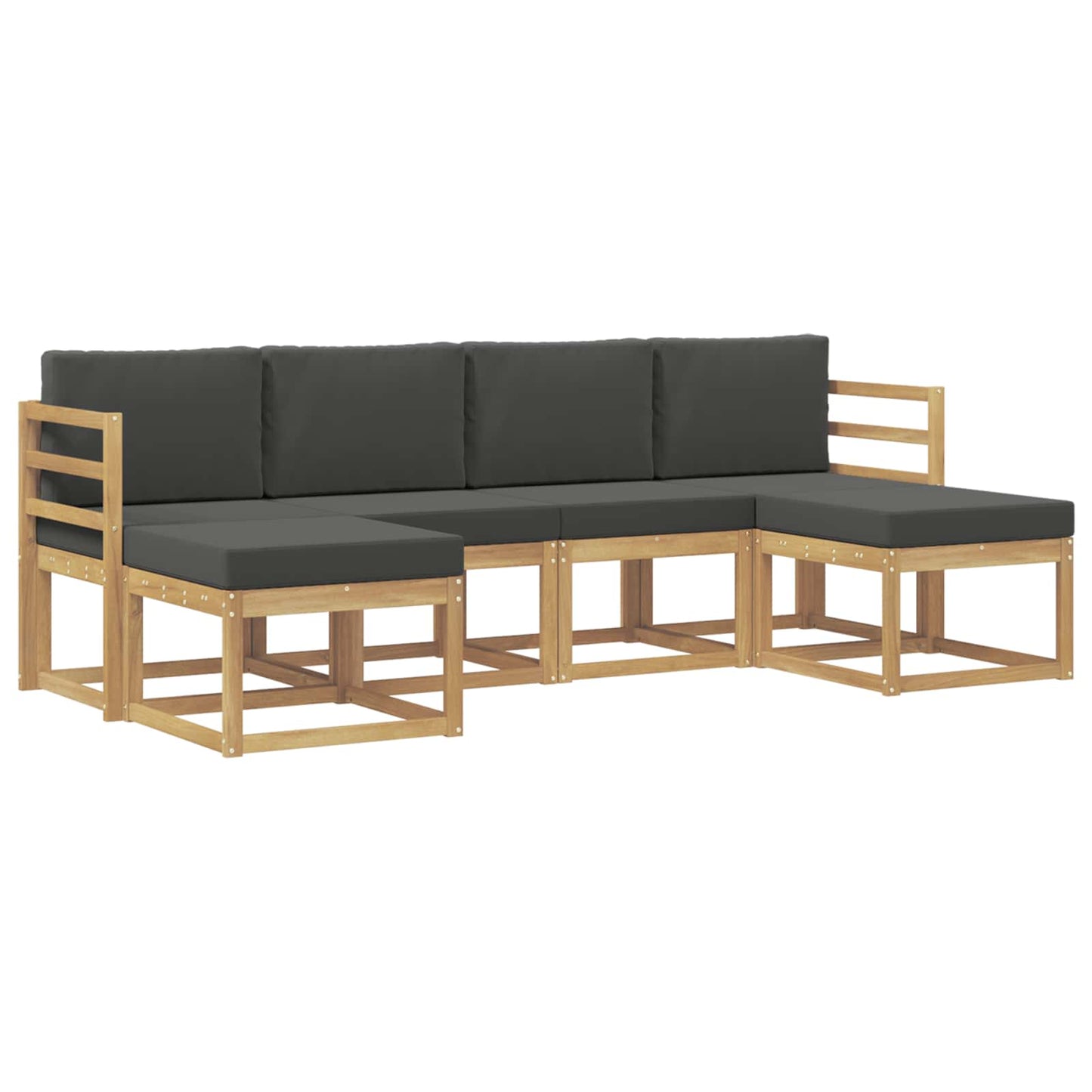 Buiten bankenset 6 pcs Wit en antracietkleurig Polyester is nu te koop bij PeponiXL, paradijselijk wonen!