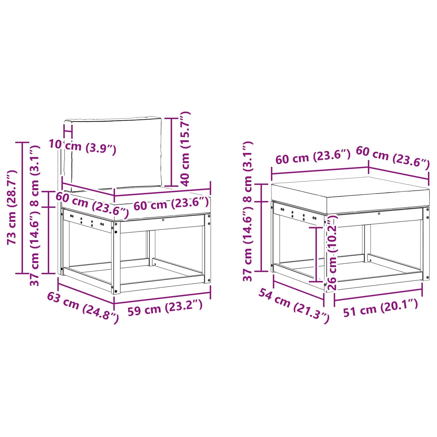Buiten bankenset 6 pcs Wit en antracietkleurig Polyester is nu te koop bij PeponiXL, paradijselijk wonen!