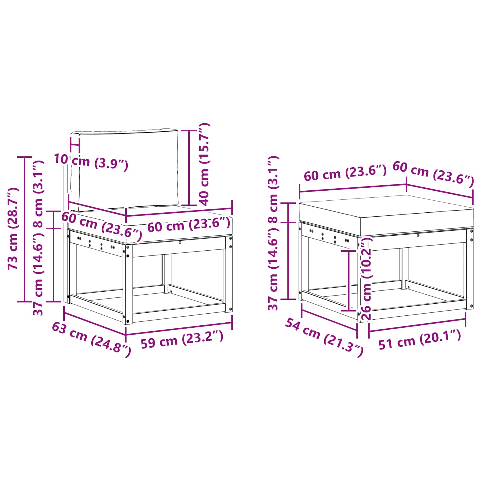 Buiten bankenset 6 pcs Wit en antracietkleurig Polyester is nu te koop bij PeponiXL, paradijselijk wonen!