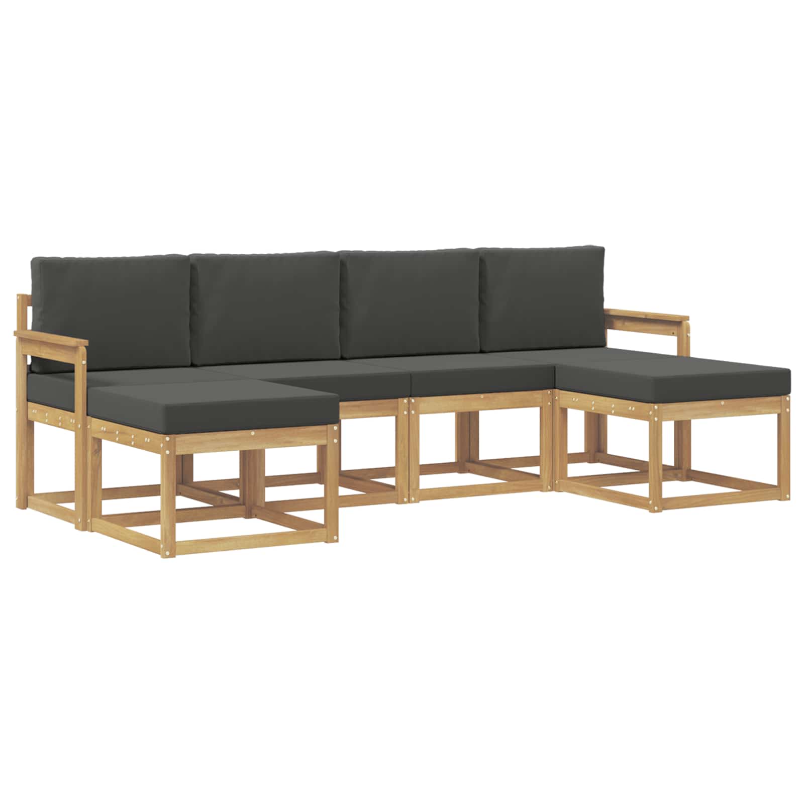 Buiten bankenset 6 pcs Wit en antracietkleurig Polyester is nu te koop bij PeponiXL, paradijselijk wonen!