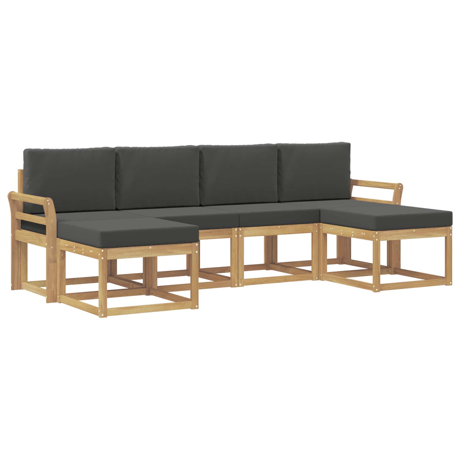 Buiten bankenset 6 pcs Wit en antracietkleurig Polyester is nu te koop bij PeponiXL, paradijselijk wonen!