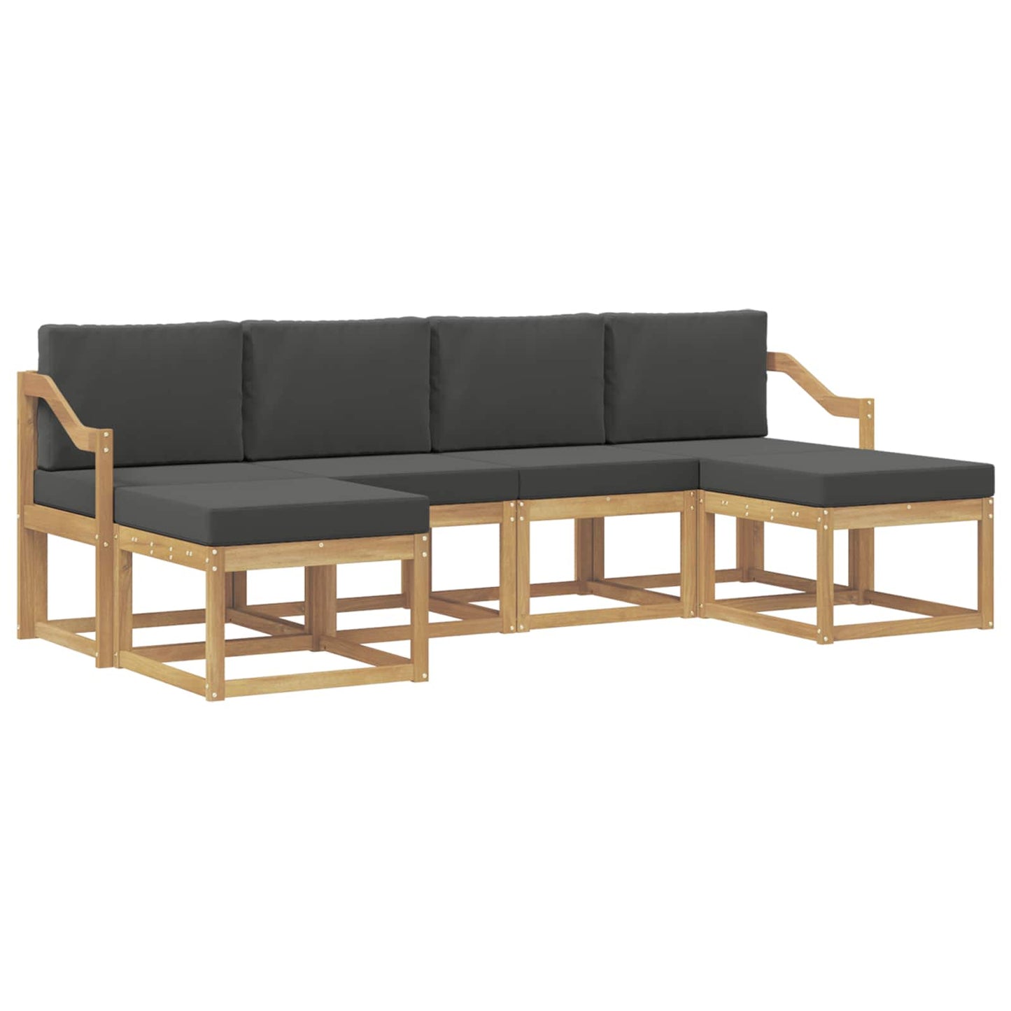 Buiten bankenset 6 pcs Wit en antracietkleurig Polyester is nu te koop bij PeponiXL, paradijselijk wonen!
