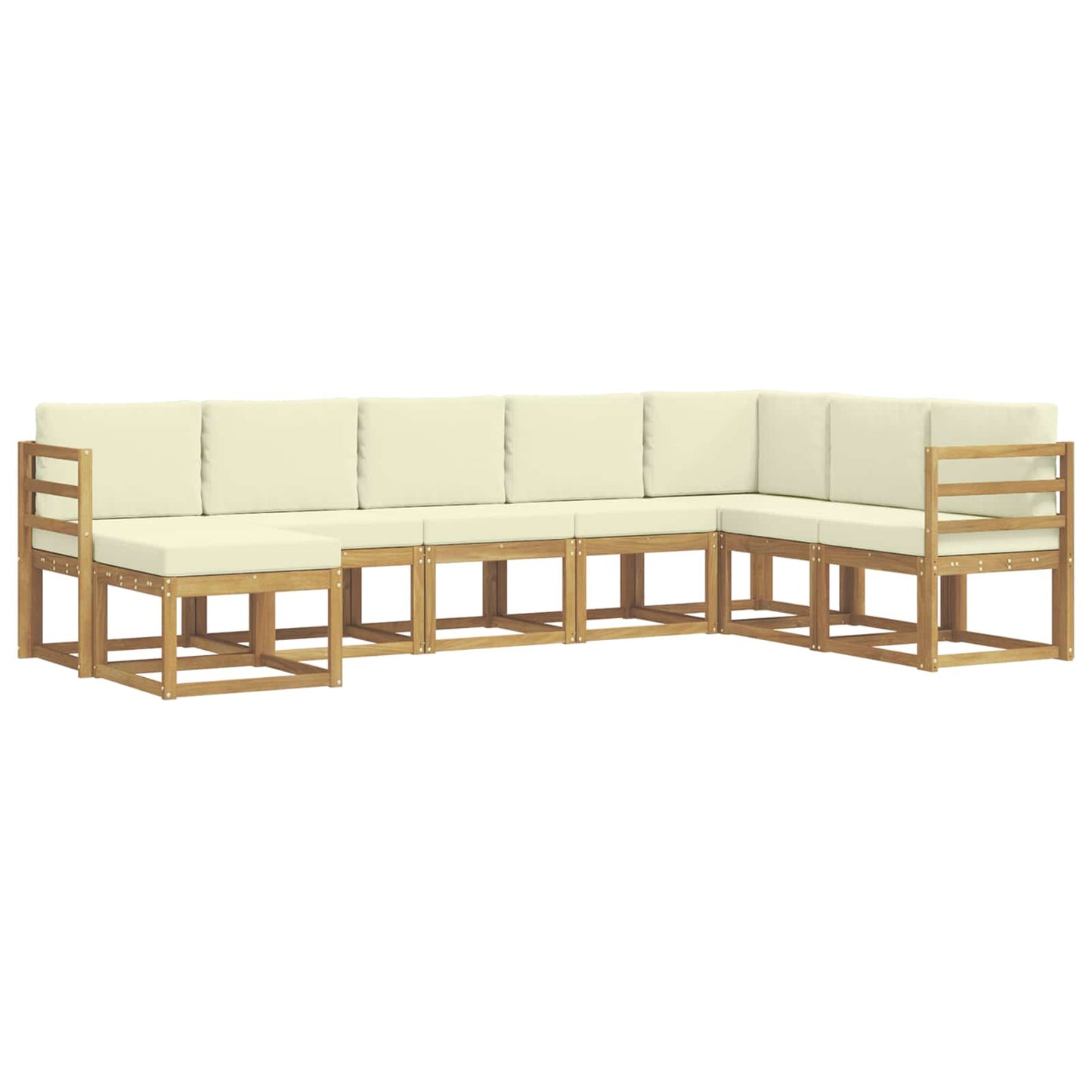 Buiten bankenset met kussen 8 pcs Wit en crèmekleurig is nu te koop bij PeponiXL, paradijselijk wonen!