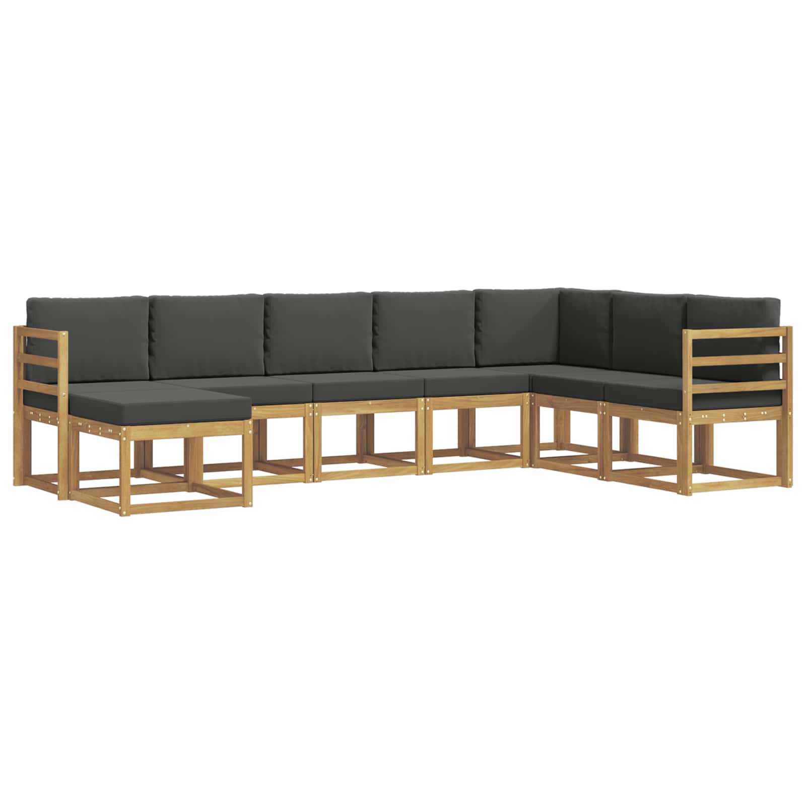 Buiten bankenset met kussen 8 pcs Wit en antracietkleurig is nu te koop bij PeponiXL, paradijselijk wonen!