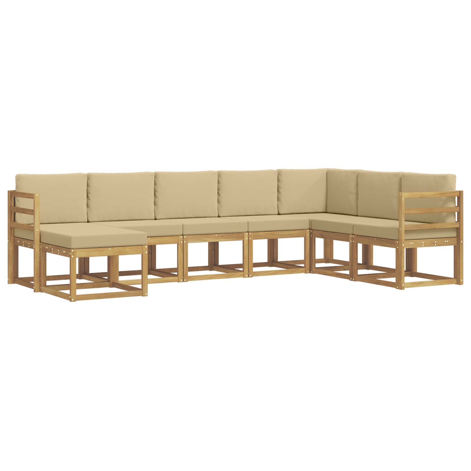 Buiten bankenset met kussen 8 pcs Wit en Beige is nu te koop bij PeponiXL, paradijselijk wonen!