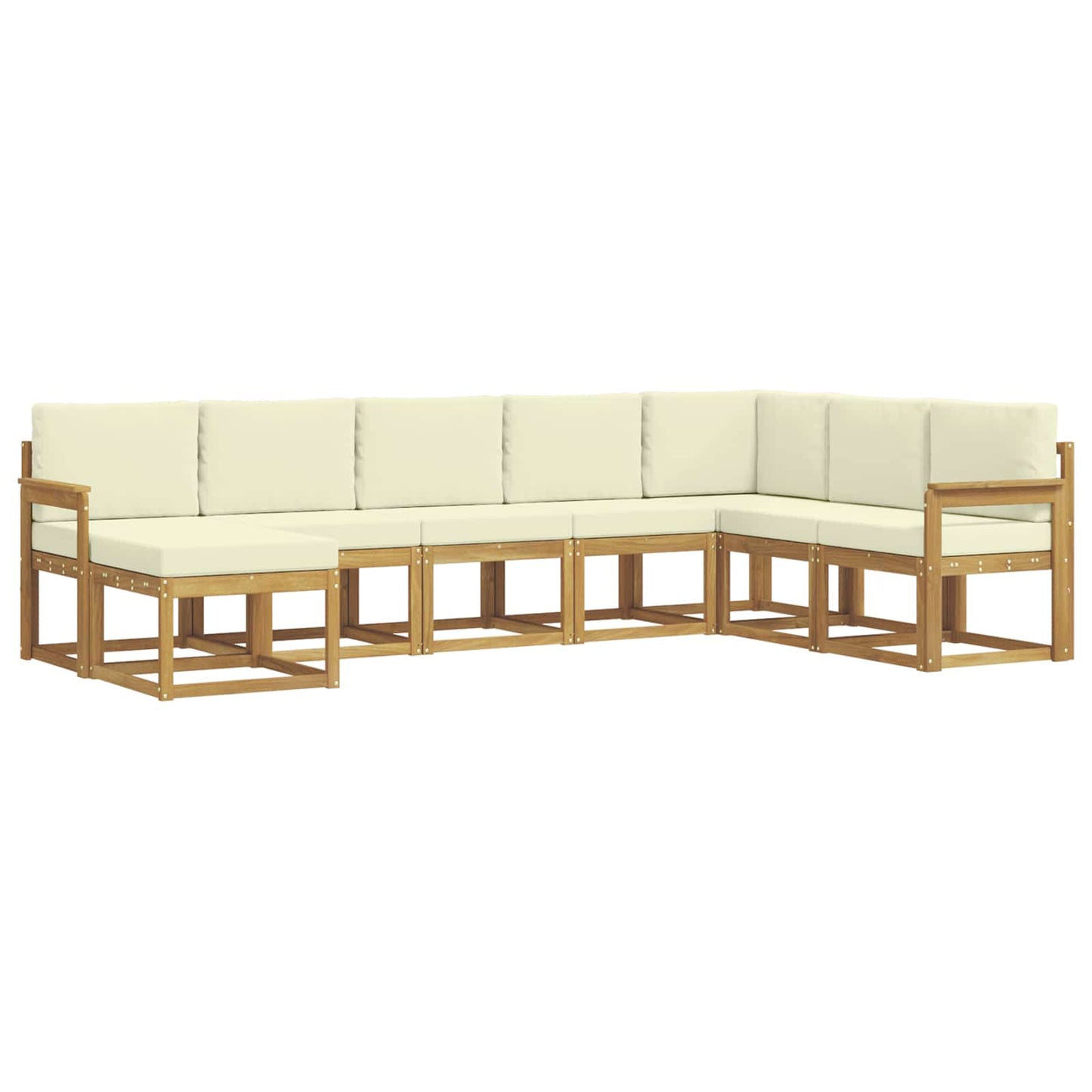 Buiten bankenset met kussen 8 pcs Wit en crèmekleurig is nu te koop bij PeponiXL, paradijselijk wonen!