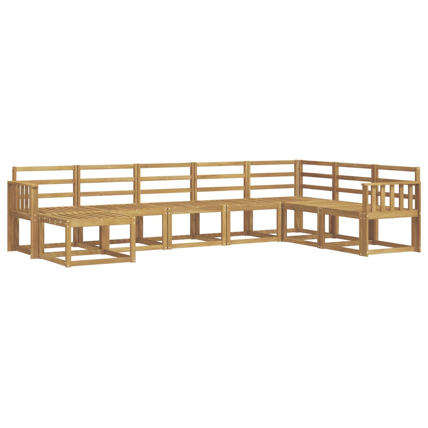 Buiten bankenset 8 pcs Wit Massief Acaciahout