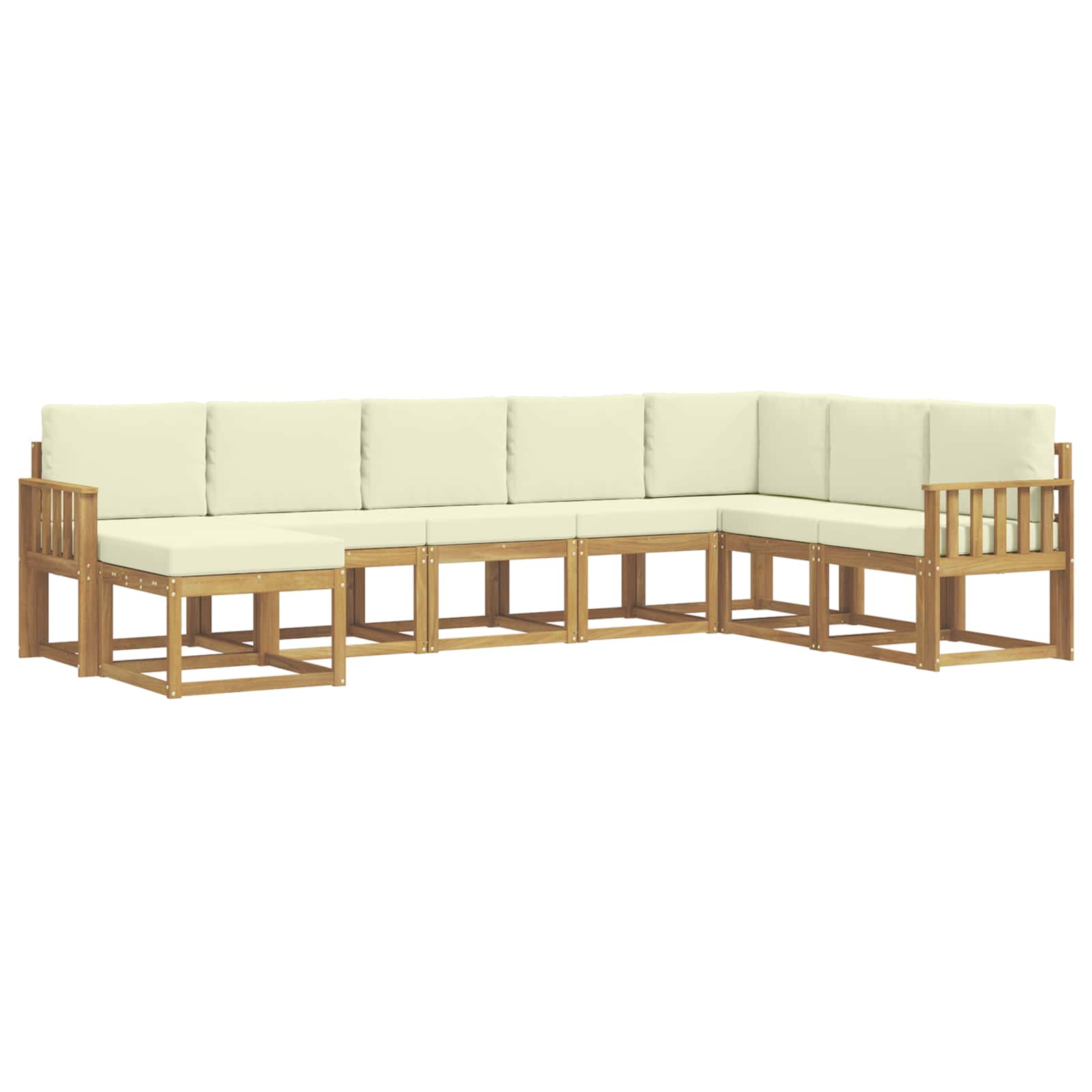 Buiten bankenset met kussen 8 pcs Wit en crèmekleurig is nu te koop bij PeponiXL, paradijselijk wonen!