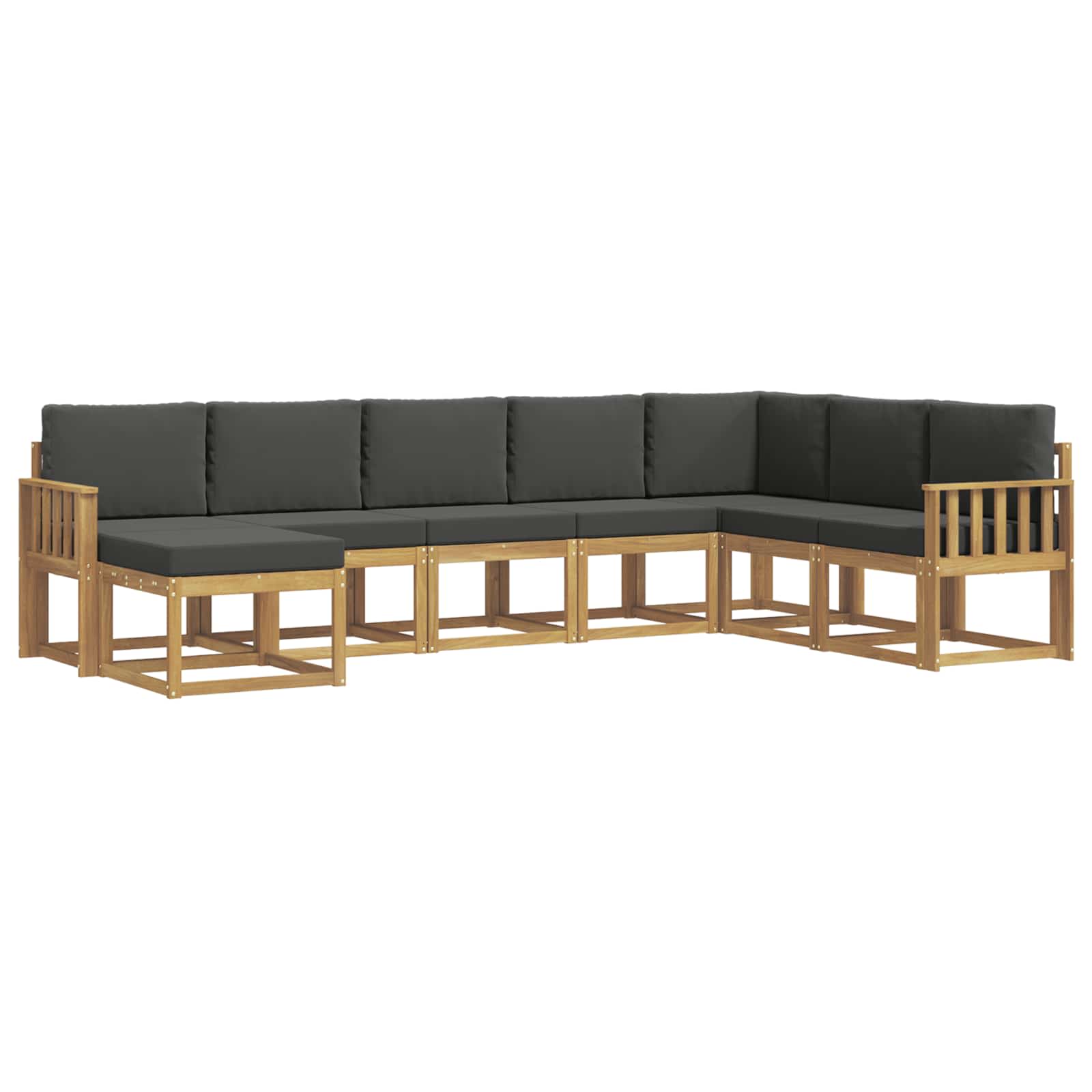 Buiten bankenset met kussen 8 pcs Wit en antracietkleurig is nu te koop bij PeponiXL, paradijselijk wonen!