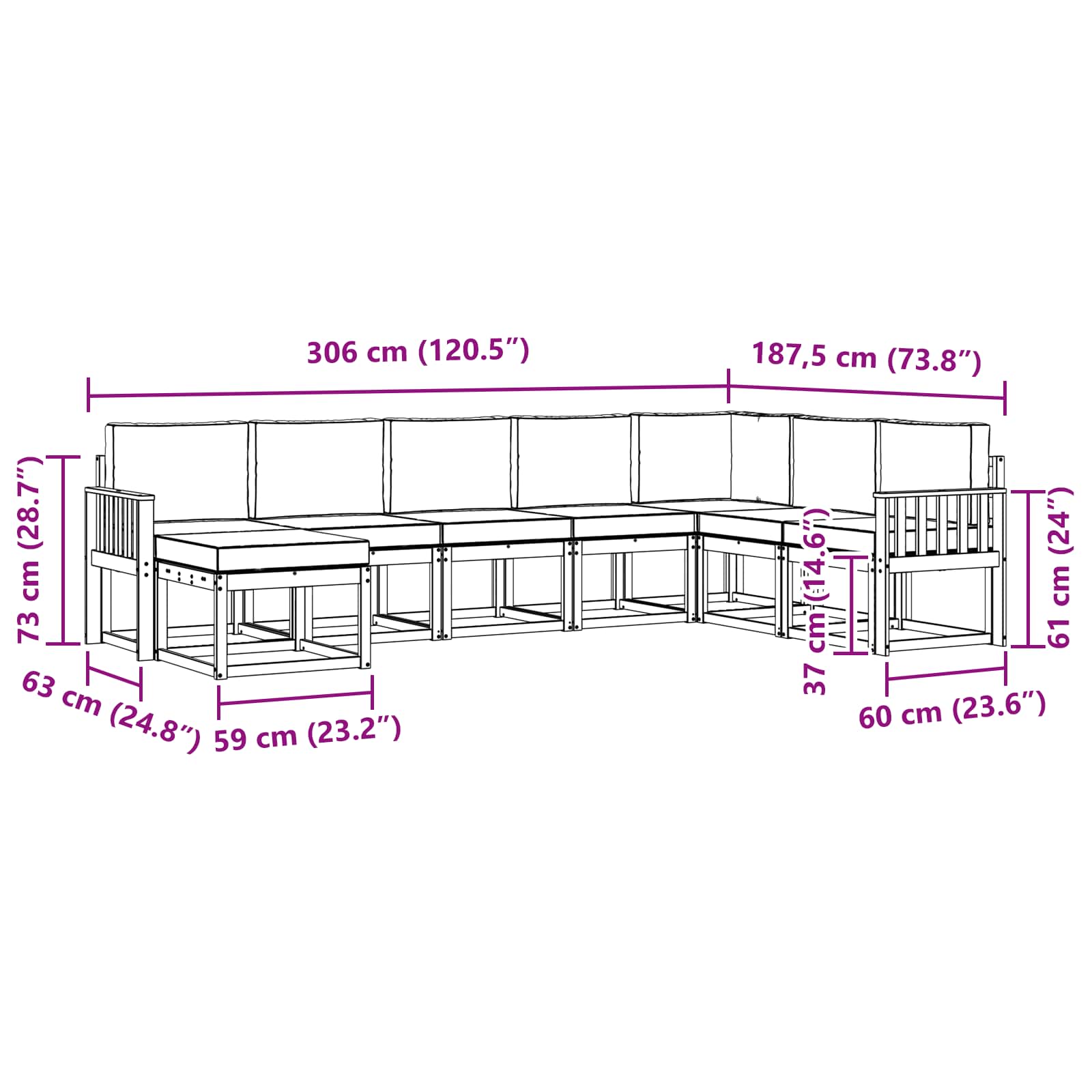 Buiten bankenset met kussen 8 pcs Wit en antracietkleurig is nu te koop bij PeponiXL, paradijselijk wonen!